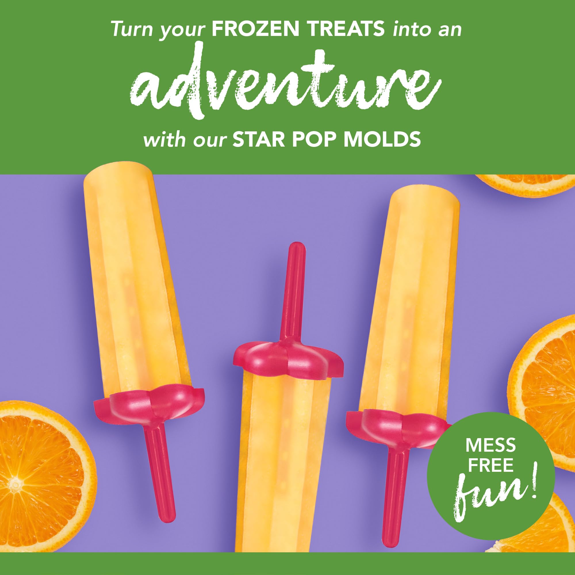 Tovolo Star Ice Pop Molds, Popsicle Makers, Set Of 6, Pink