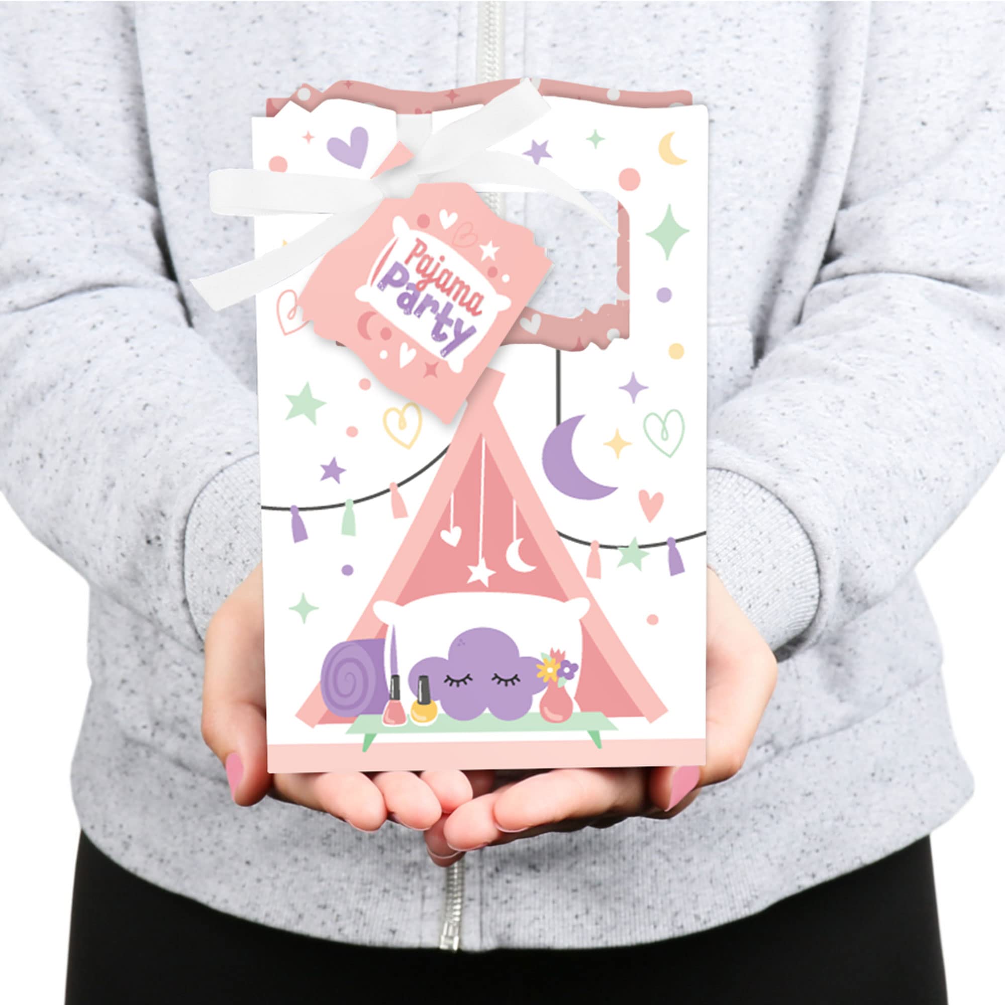 Big Dot Of Happiness Pajama Slumber Party - Girls Sleepover Birthday Party Favor Boxes - Set Of 12