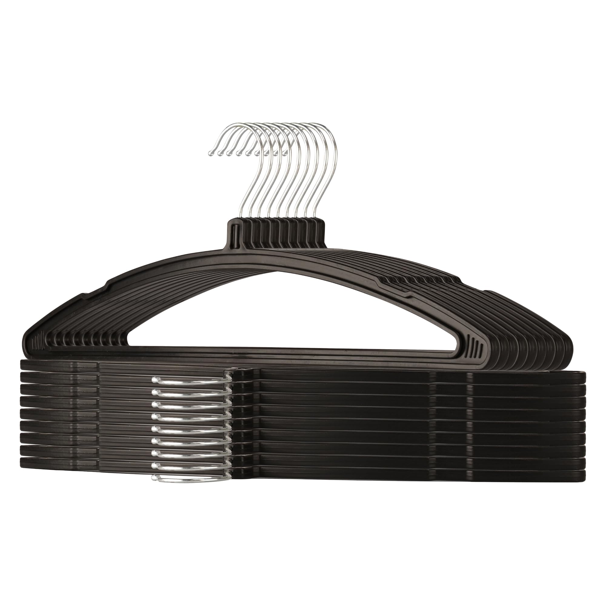 Kuber Industries 18 Piece Plastic Hanger, Black (Cthang07)