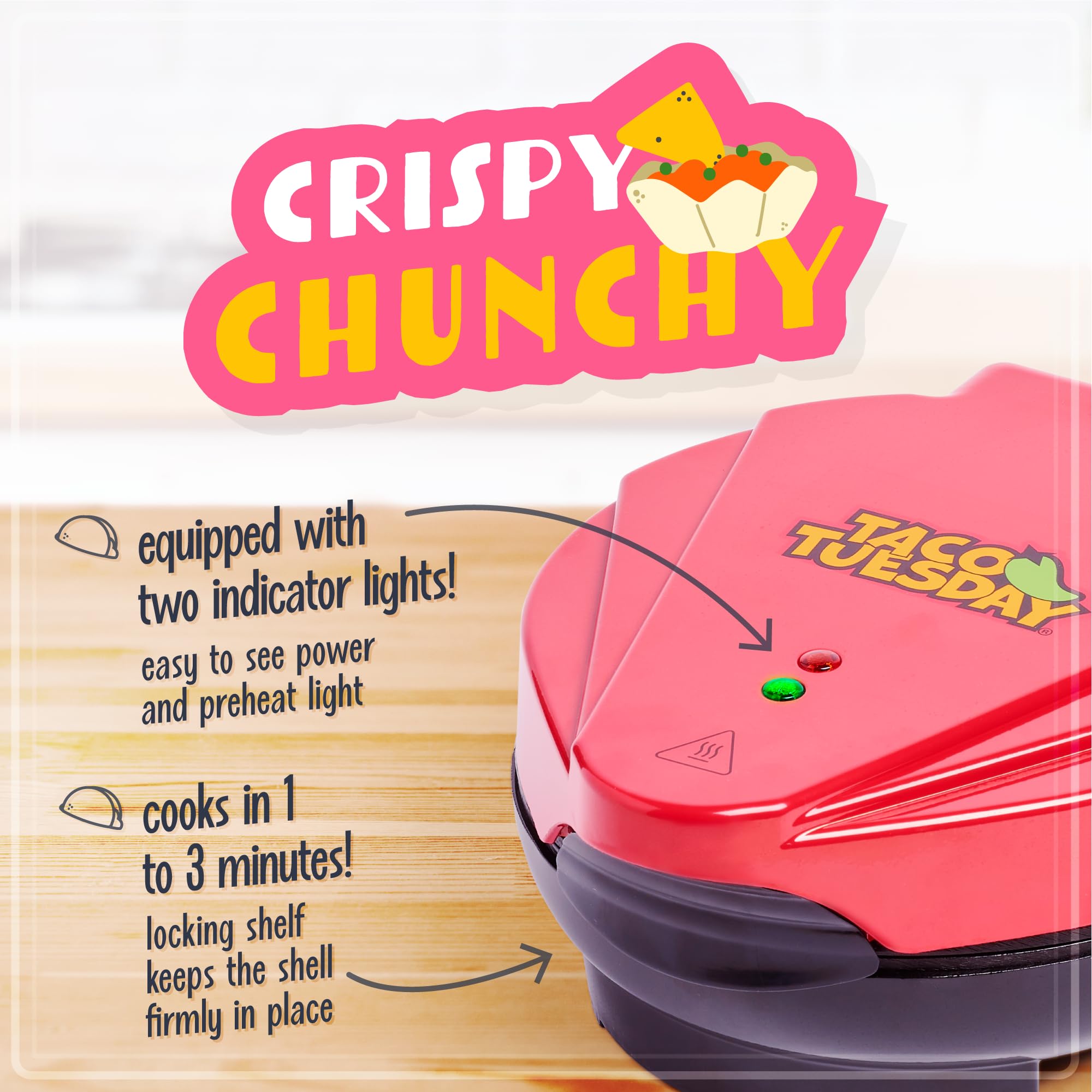 Nostalgia Taco Tuesday Tortilla Bowl Maker For Baked Taco Bowls, Tostadas, Salads, Dips, Appetizers, And Desserts, 8 To 10 Inch