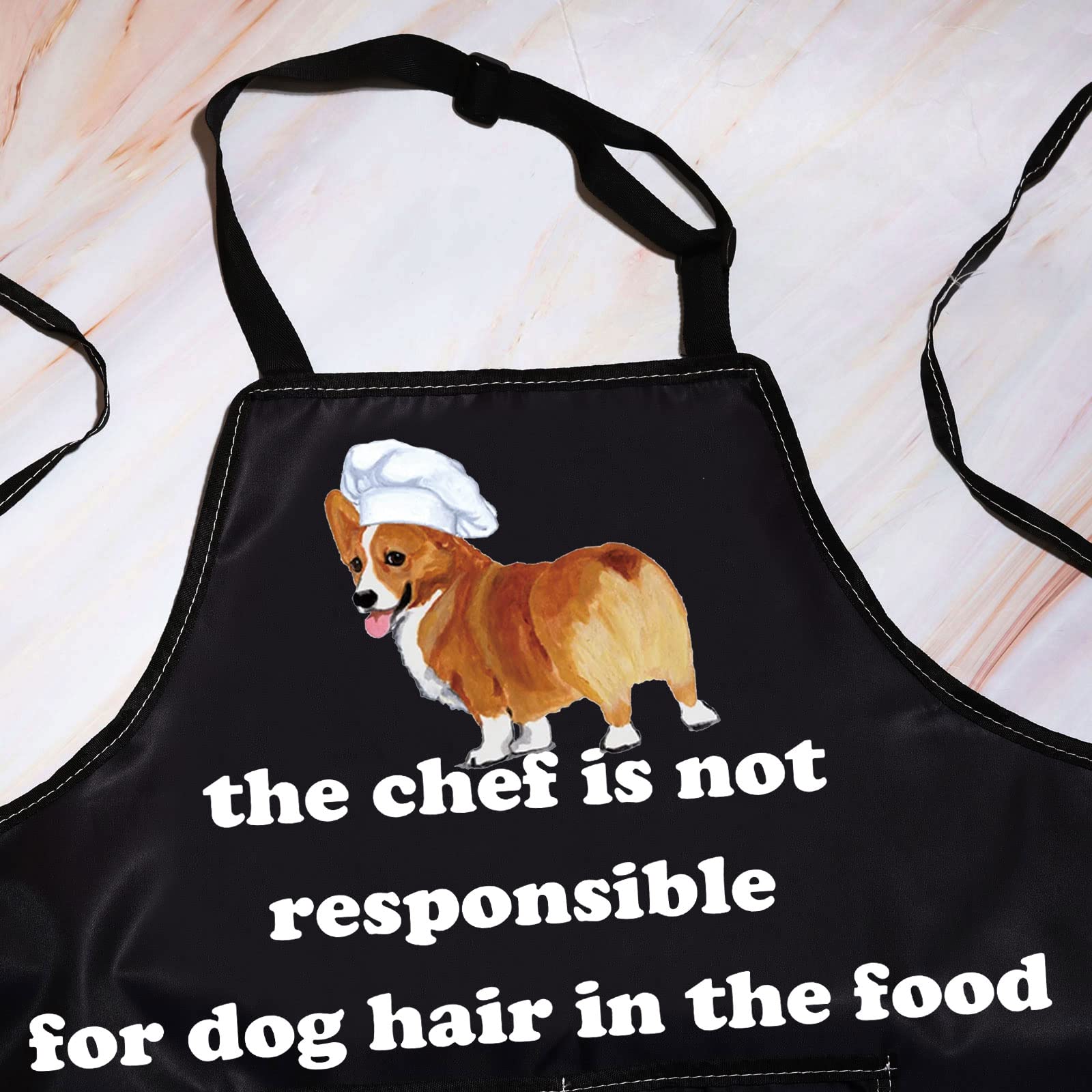 BWWKTOP Corgi Kitchen Apron - Big Corgi Chef Design, Perfect for Corgi Lovers, Ideal Gift for Corgi Moms and Dads