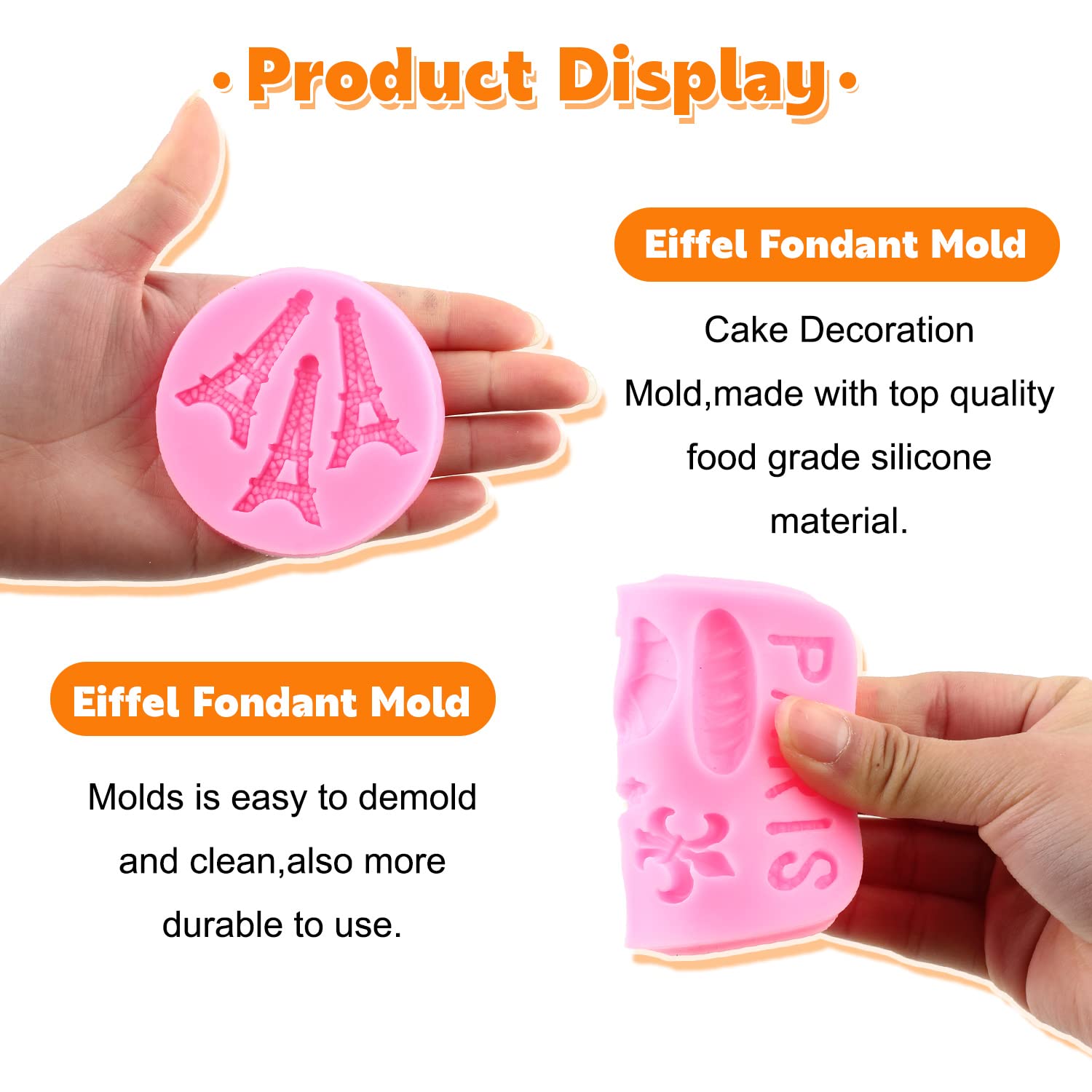 Rfghac I Love Paris Poodle Dog Fondant Mold Eiffel Tower Silicone Molds For Cake Decoration Cupcake Topper Chocolate Gum Paste S