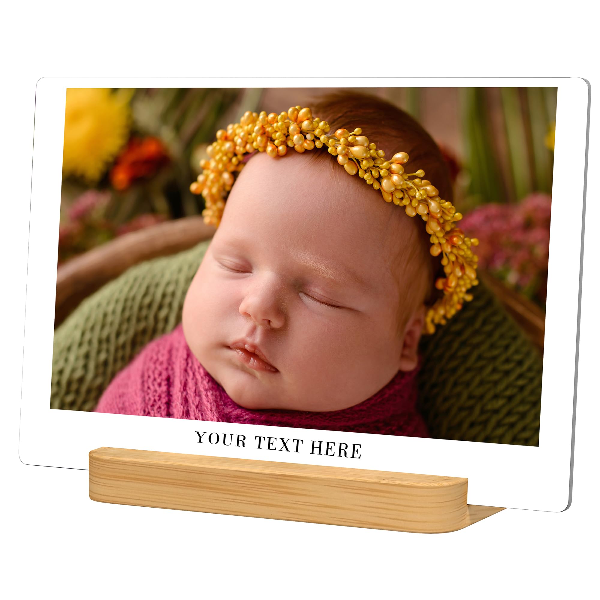 XIAODAXIA Custom Metal Photo Frame Gifts Personalized Photo Prints for Famlily and Friends -Gift Wrapping Available-Horizontal a
