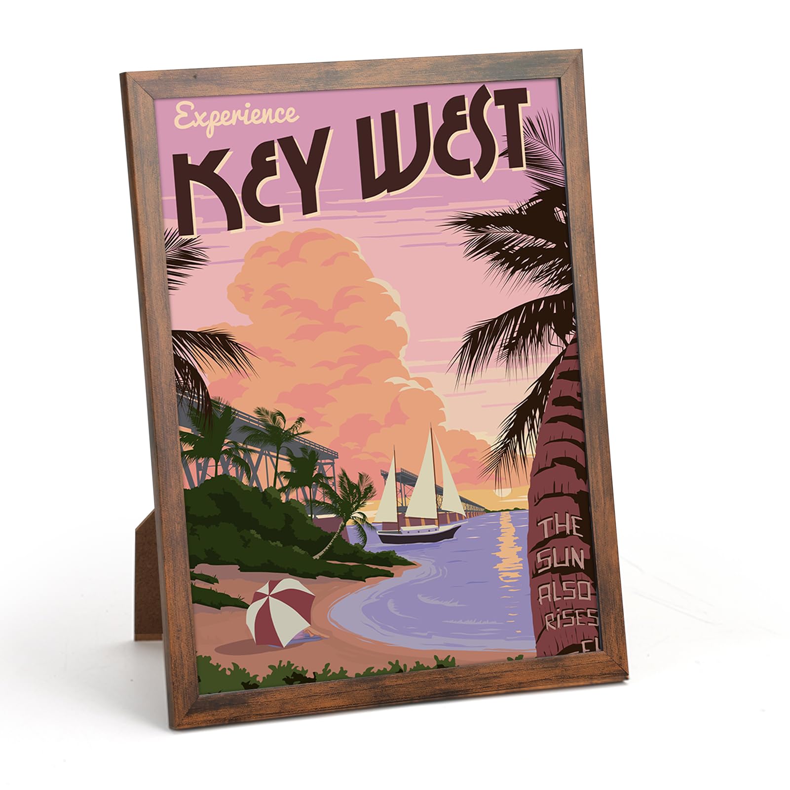 Giftgarden 8x12 Picture Frame Rustic Brown, 8 by 12 Thin Photo Frame for Wall Tabletop Display, Single