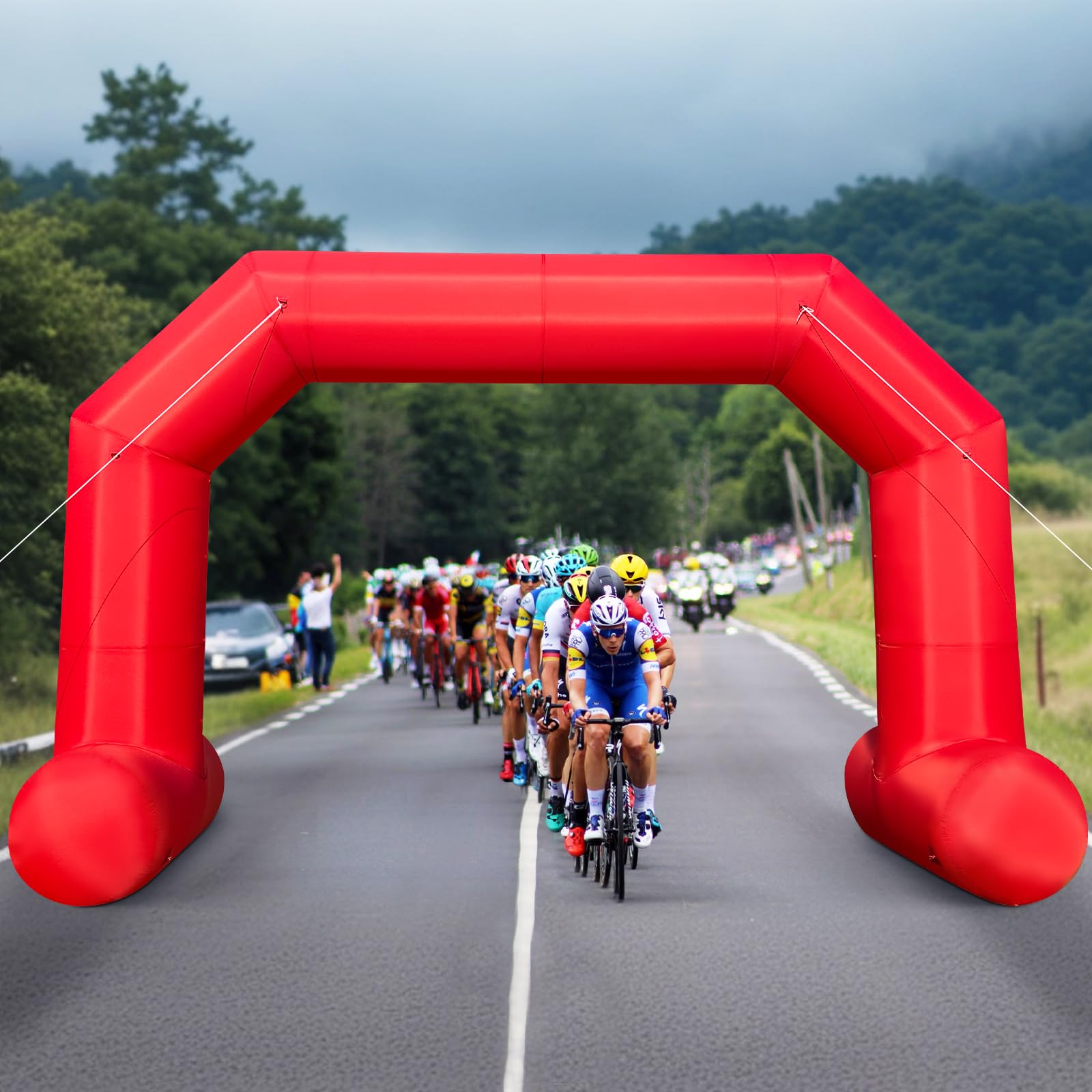 Cinnliy 26Ft Inflatable Archway,Red Inflatable Start and Finish Arch Outdoor,Sport Blow up Arch Inflatable for Race Outdoor Spor