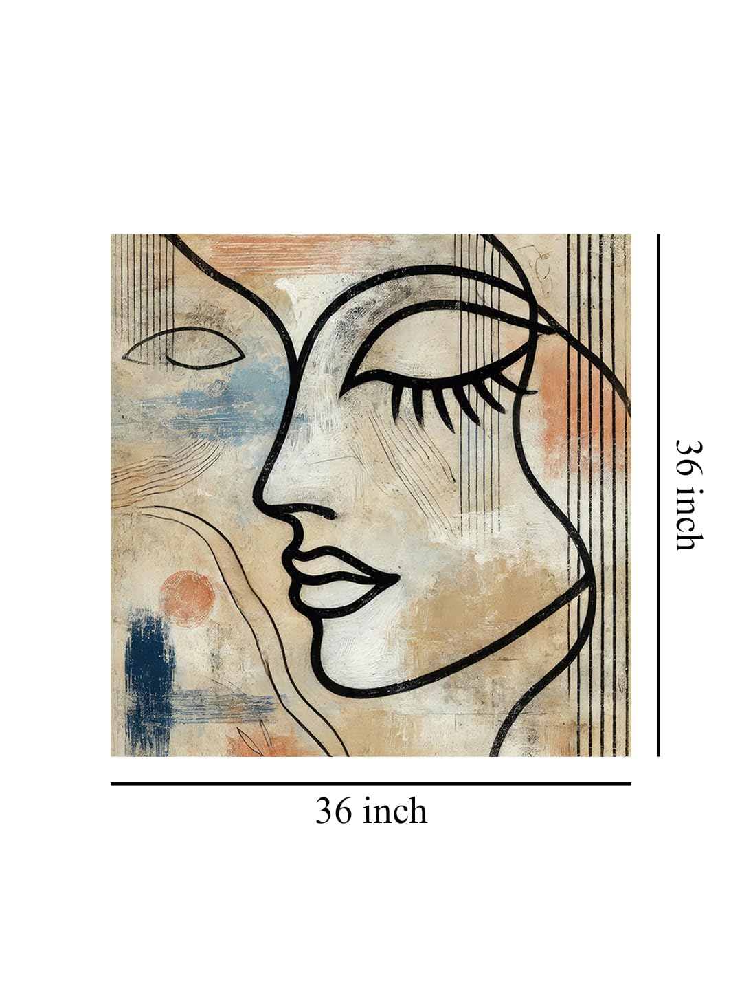 999Store Abstract Female Face Canvas Painting - Modern Wall Art For Bedroom, Living Room Decor 36X36 Inches (Flp36X360532)