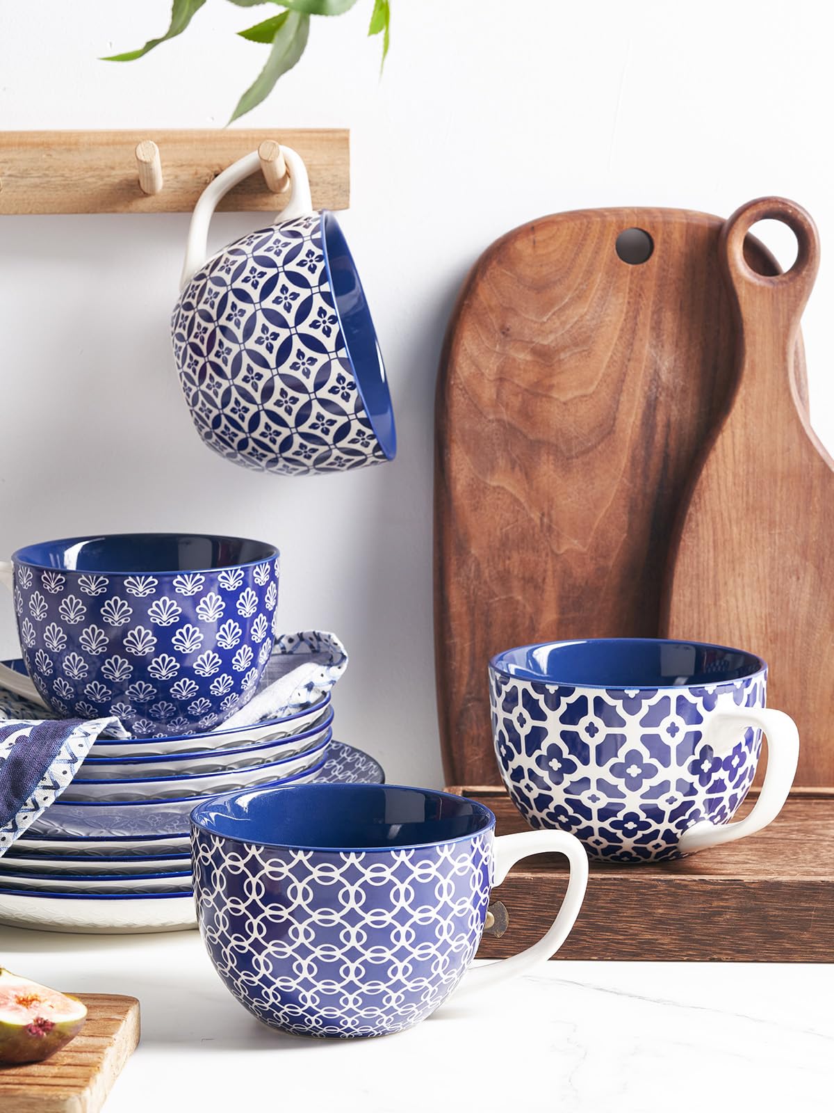 Dowan Coffee Mugs Set Of 4, 24 Oz Large Coffee Mugs, Jumbo Soup Mugs With Handles, Ceramic Coffee Cups For Coffee Cereal Latte F