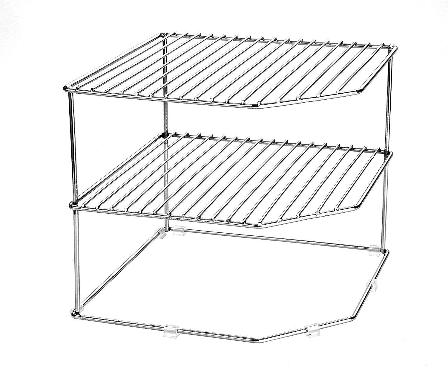Home Creations Multipurpose Kitchen Plate Dish Corner Shelf Rack Stand Set Of 2 Pc