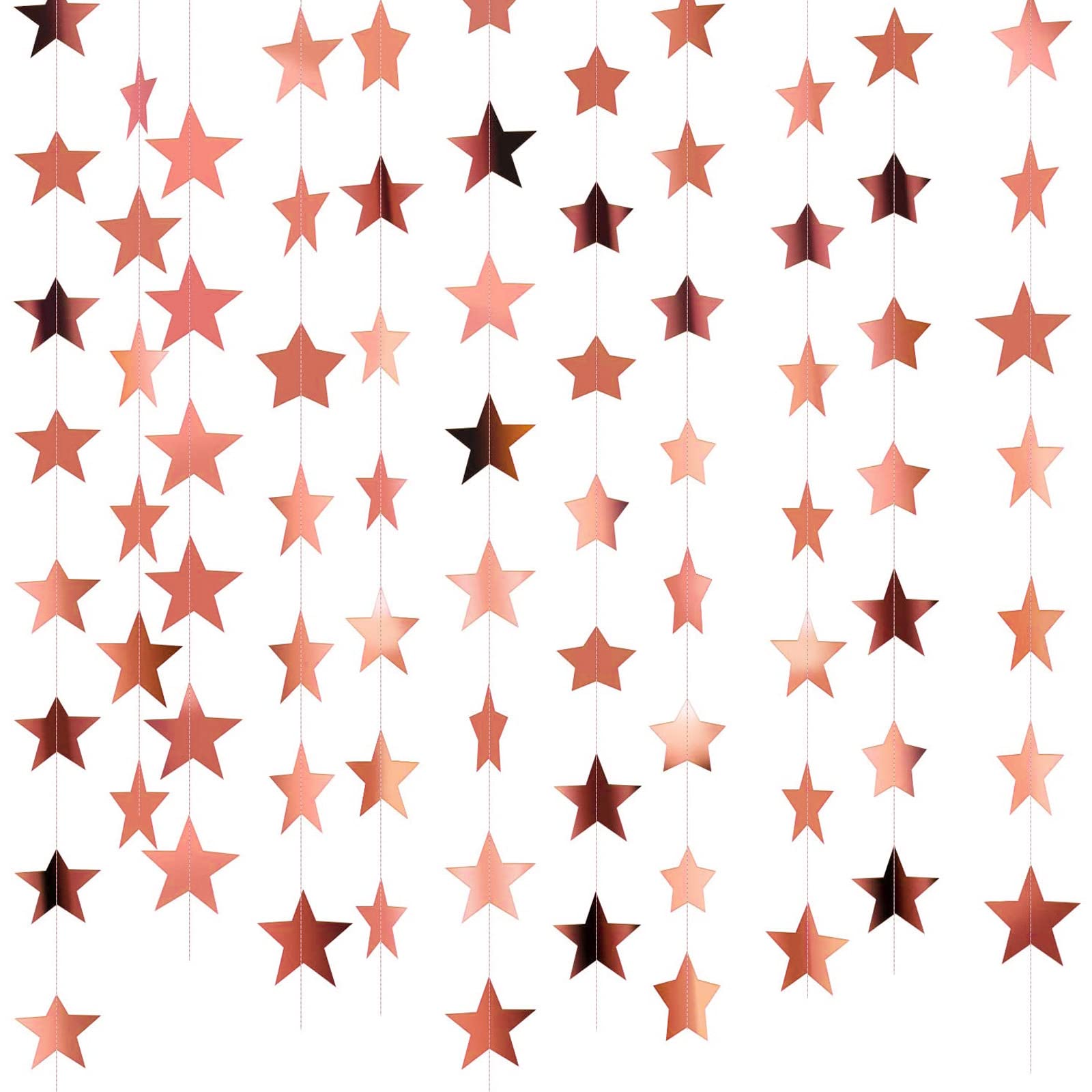 Glitter Star Garland Banner Decoration, 130 Feet Bright Star Hanging Bunting Banner Backdrop For Engagement Wedding Baby Shower