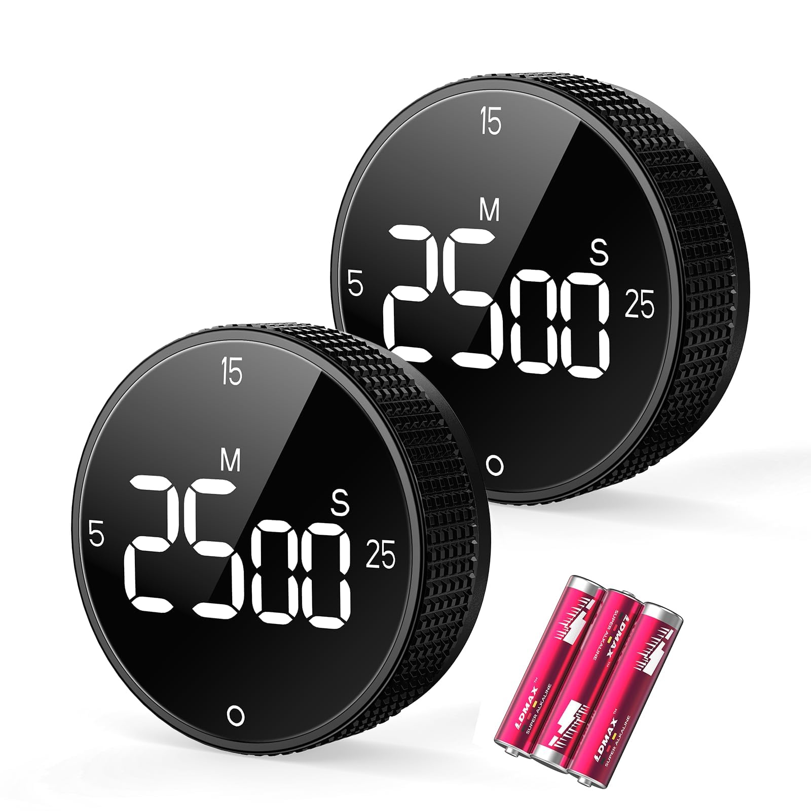 Allbean Digital Kitchen Timer, Large Display Magnetic Countdown Countup Timer, 3 Preset Times (5, 15, 25),Volume & Brightness Ad