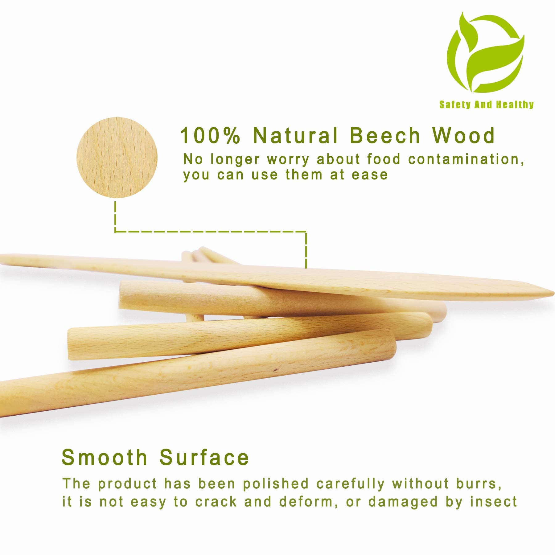 Prowithlin 4 Piece Crepe Spreader And Spatula Set, Crepes Maker Made Of 100% Natural Beech Wood, 12'' Crepe Spatula And 4.7'' Cr