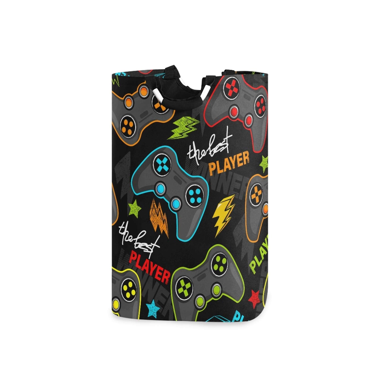 Qilmy Gamepad Laundry Hamper Large Waterproof With Handle Laundry Baskets Foldable Lightweight Durable Store Basket For Bathroom