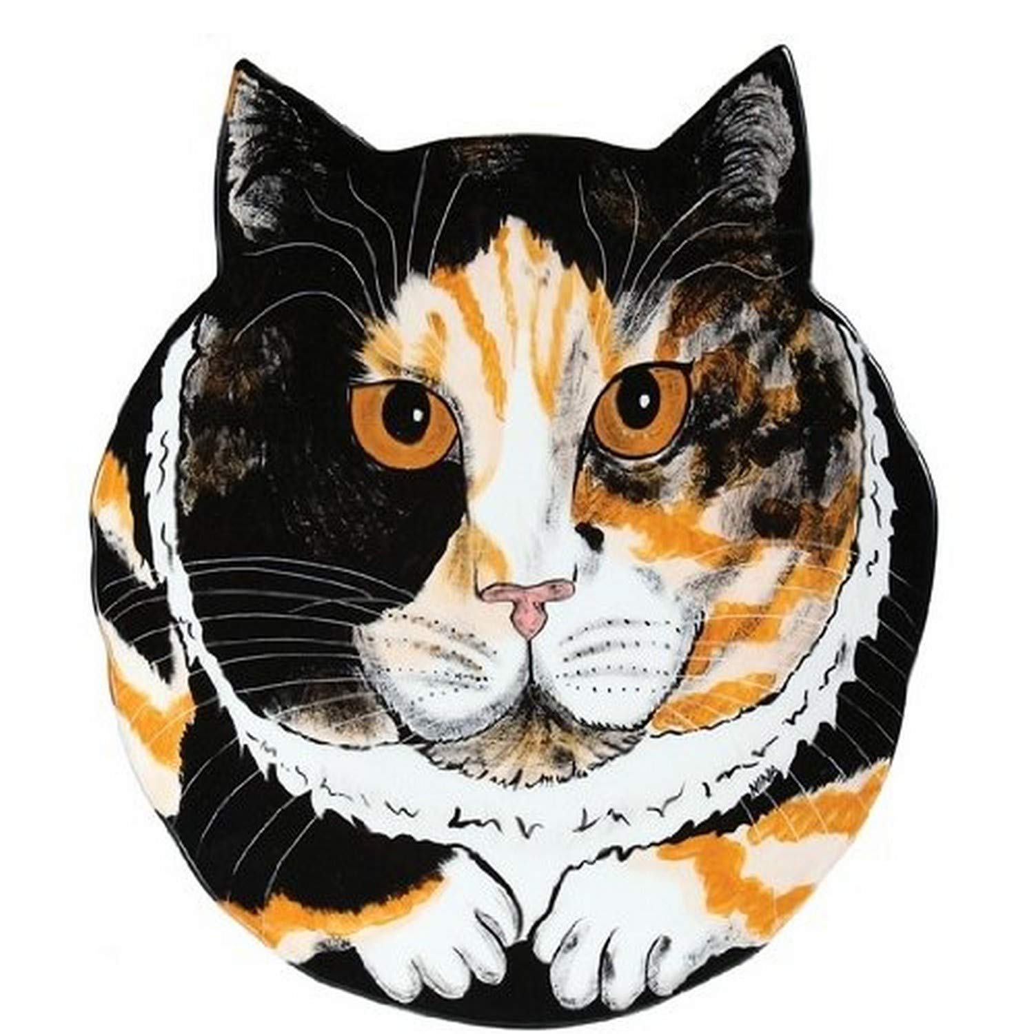 Pavilion Gift Company Sydney-Calico-10.75'' Cat Plate, 10.75'', Multicolored