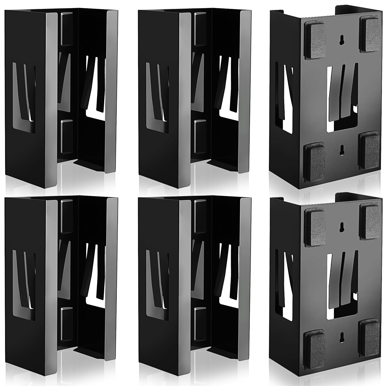 Lounsweer 6 Pcs Magnetic Glove Dispenser Holds Boxes of Towels Paper Tissue Glove Box Holder Wall Mount Kitchen Fridge Tool(Blac