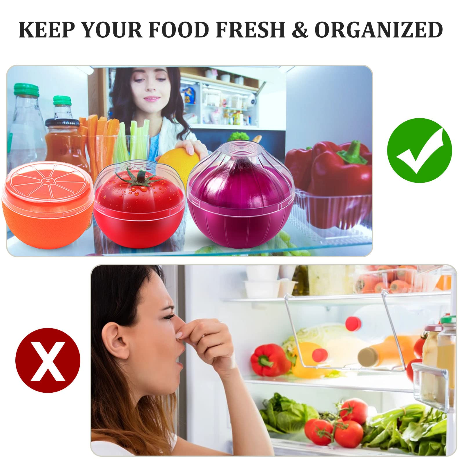 Orange Storage Containers, Reusable Grapefruit Keeper For Refrigerator, Individual Orange Saver Holder Organizer For Fridge To K