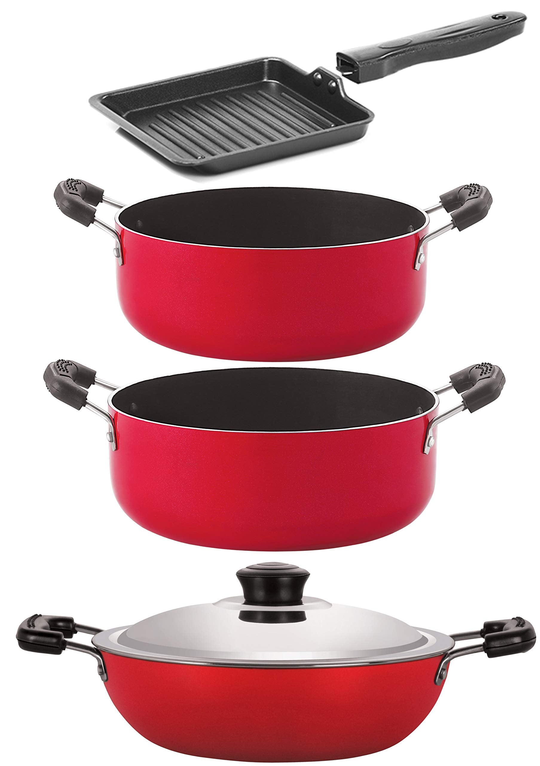 Nirlon Kitchen Non Stick Cookware Combo Sets, 4 Pieces(Dkd(B)_Cs20_Sgp_Cs24)