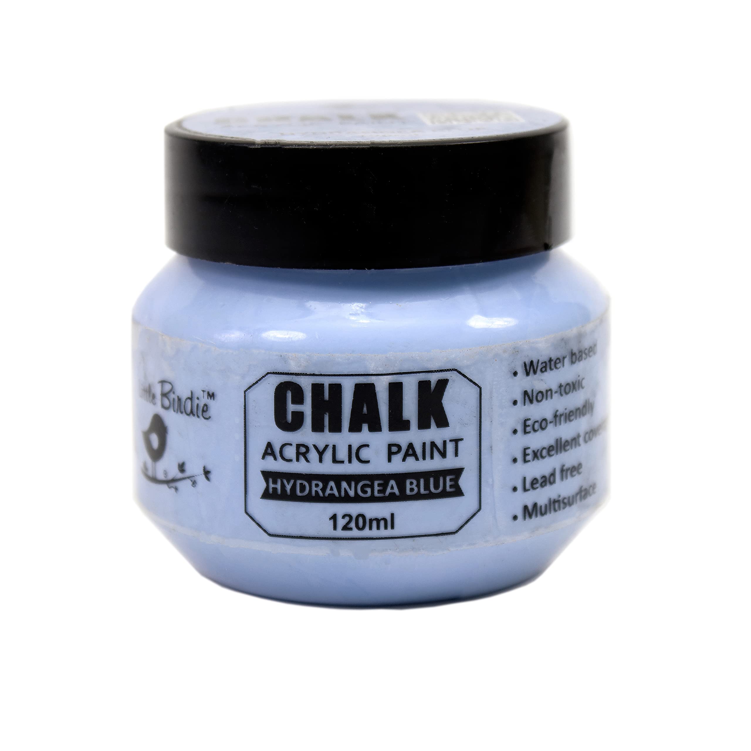 Little Birdie Home Decor Chalk Paint Hydrangea Blue - 120Ml |Chalk Paint For Wood Furniture, Wall, Home Decor, Glass, Terracotta