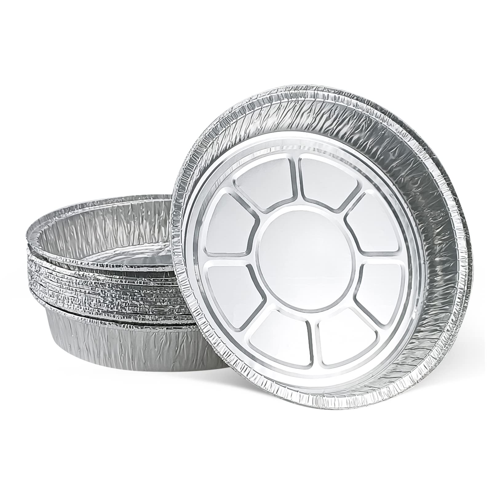 Rtudopuyt 9 Inch Disposable Pie Pans, 15Pc Aluminum Foil Pie Tins, Aluminum Foil Pans For Tart Baking, Storing, Serving & Reheat