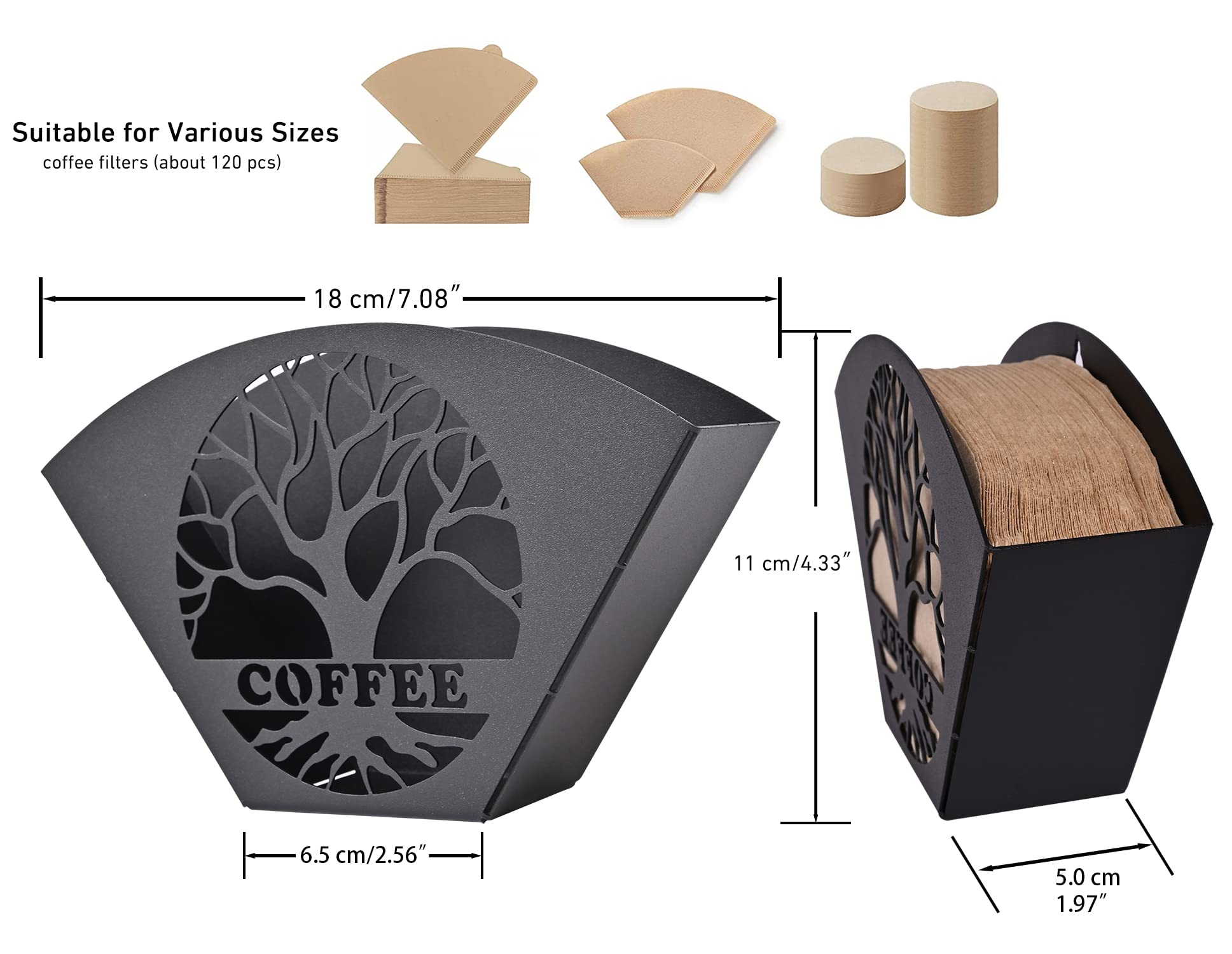 Stylish Coffee Filter Holder With Iron Fan Shape Evenly Spread Out Fil ...