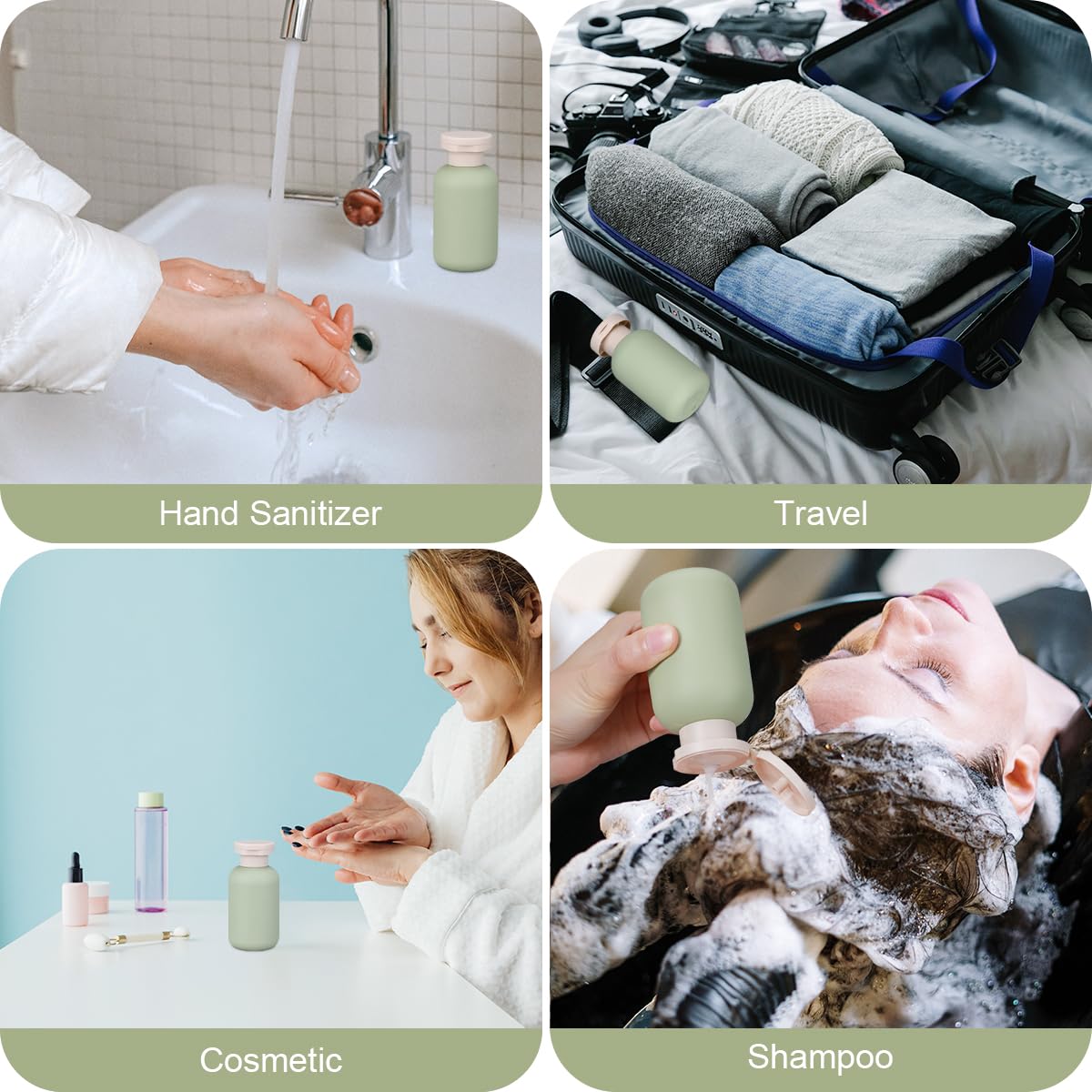 Umetass 3.4 Oz Plastic Small Travel Shampoo Bottles, Refillable Flip Cap Squeeze Bottles For Toiletries, Leakage-Proof Travel Sh