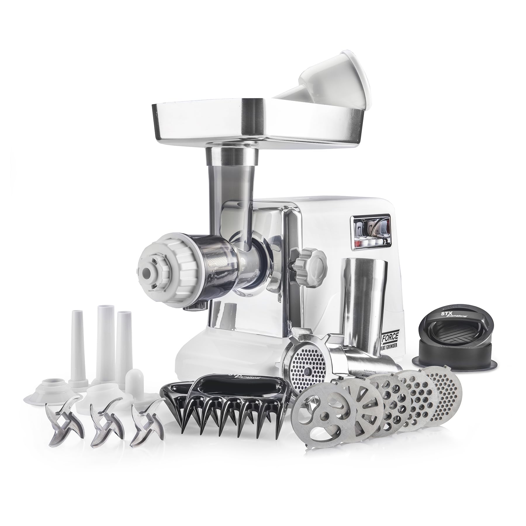 Stx International Turboforce 3000 Series 6-In-1 Electric Meat Grinder | 3000W Max | 3-Speed | Juicer | 5 Grinding Die | 3 Stainl