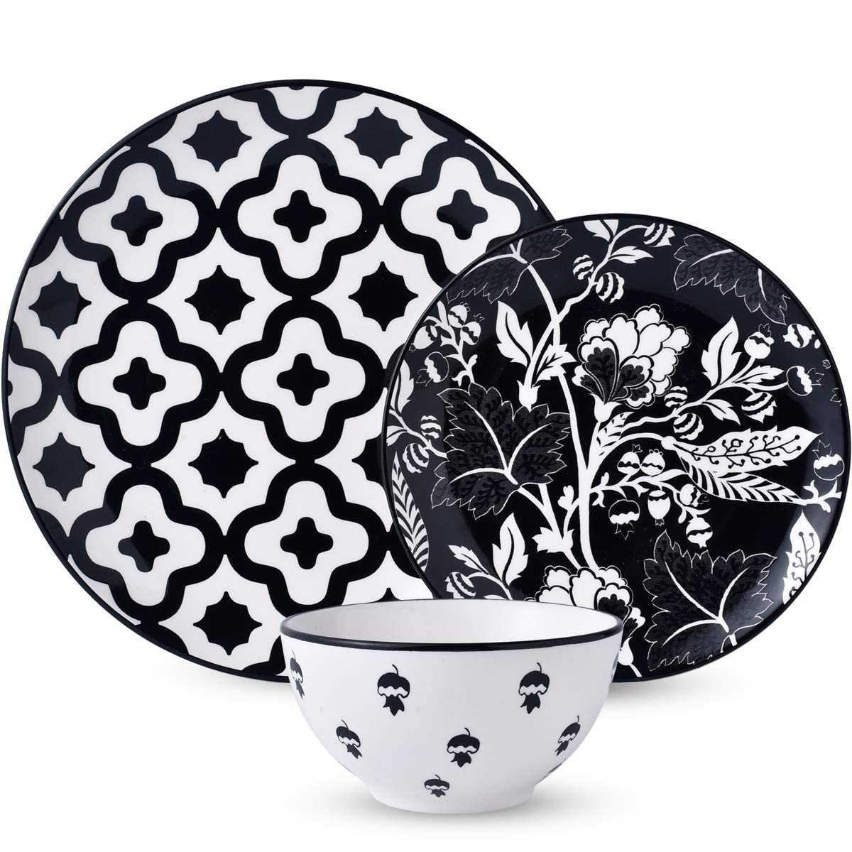 Wisenvoy Dinnerware Sets Plates and Bowls Sets Ceramic Dish Set Plate Set Stoneware Dinnerware Set Dishes Set for 4