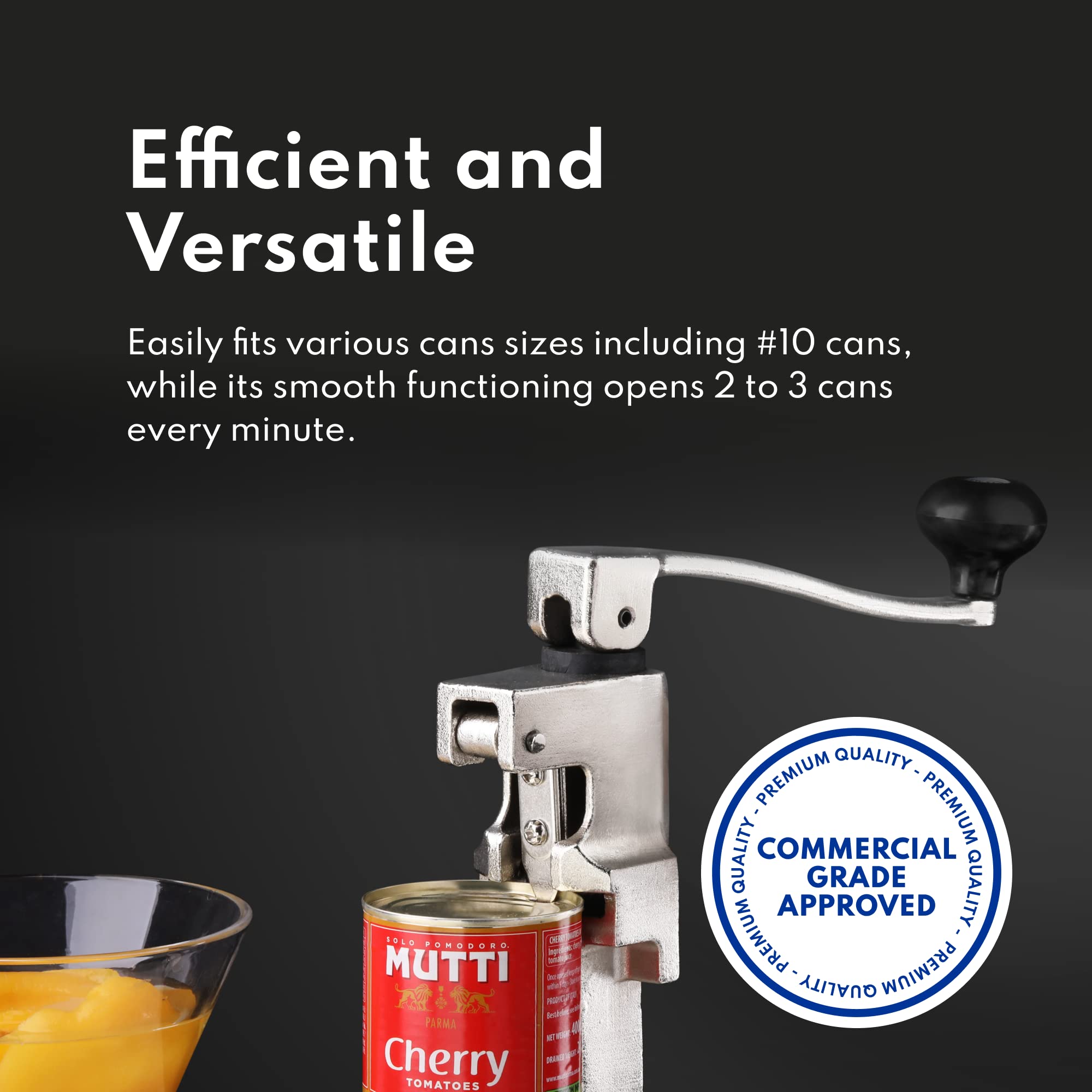 New Star Foodservice Manual Table Can Opener, Plated Steel Base, 11" Tall, Silver, Model 7006841