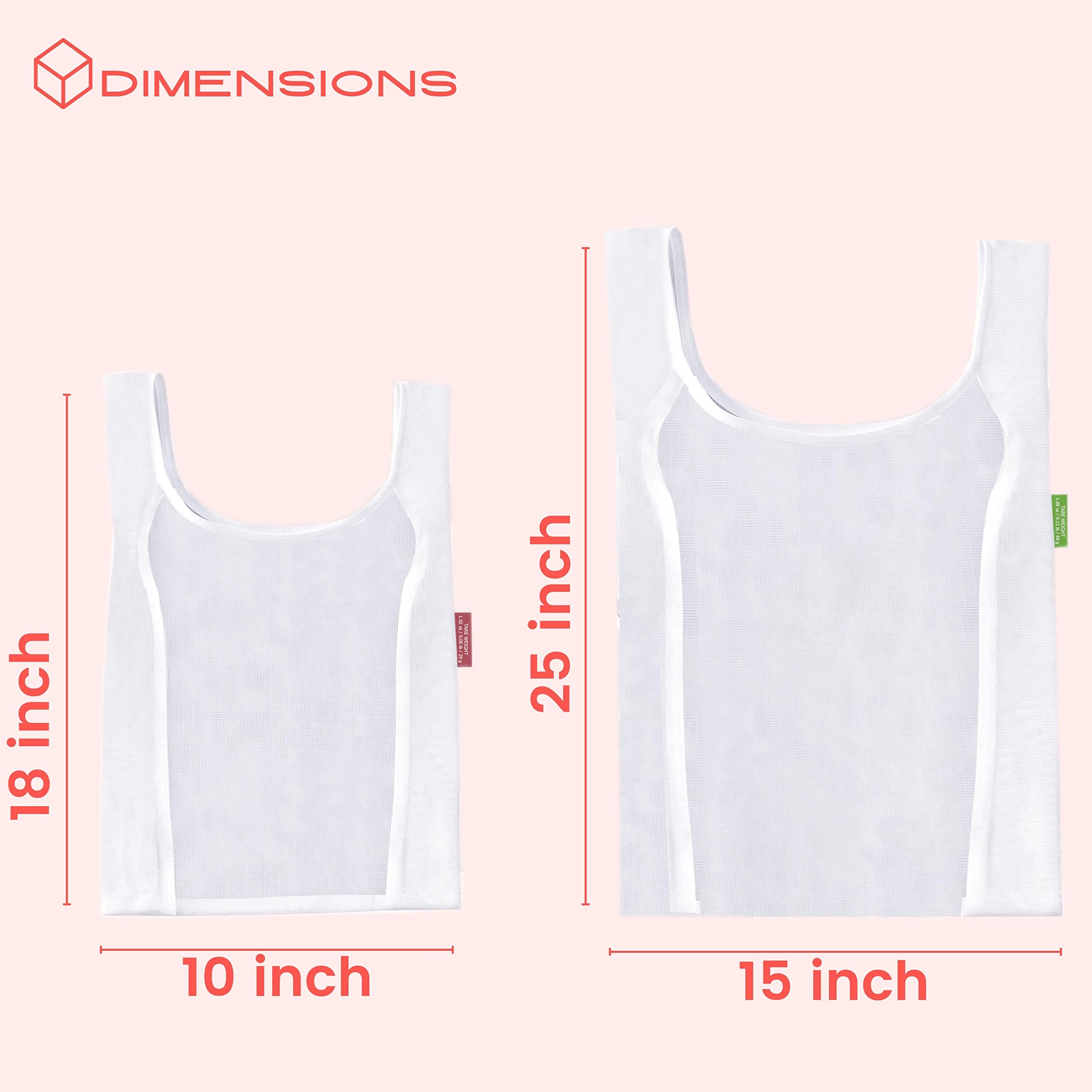 Dual Purpose Reusable Produce And Grocery Bags, Set Of 9 See Through Mesh | With Handles | Shopping Bags & Farmers Market Net Ba