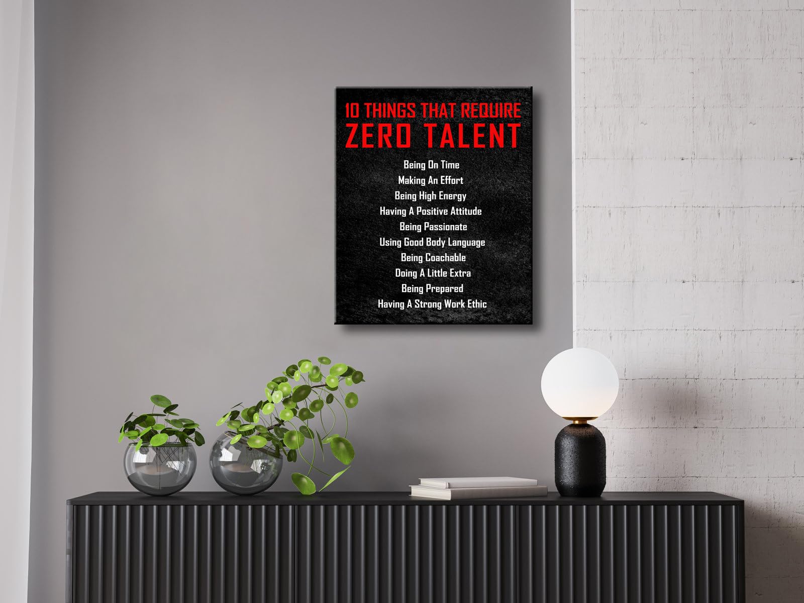 Pyradecor Large Motivational 10 Things That Require Zero Talent Office Positive Quotes Inspirational Poster Canvas Prints For Cl