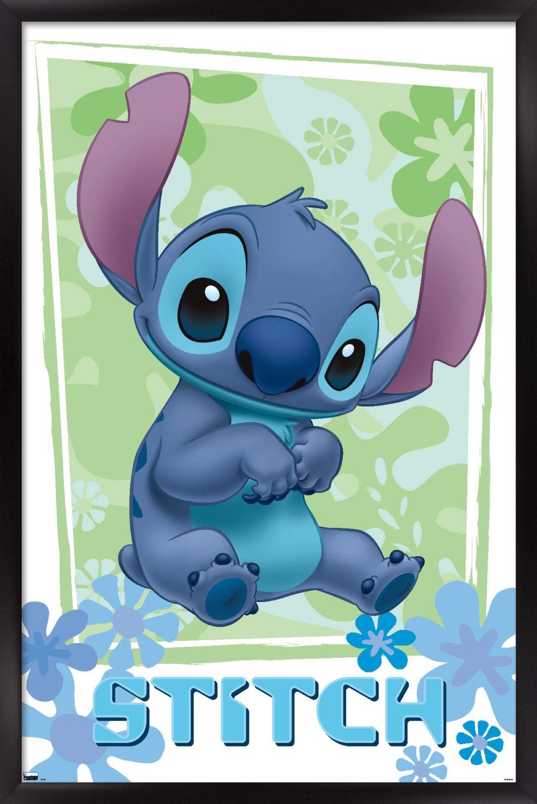Trends International Disney Lilo And Stitch - Flowers Wall Poster, 14.725'' X 22.375'', Black Framed Version