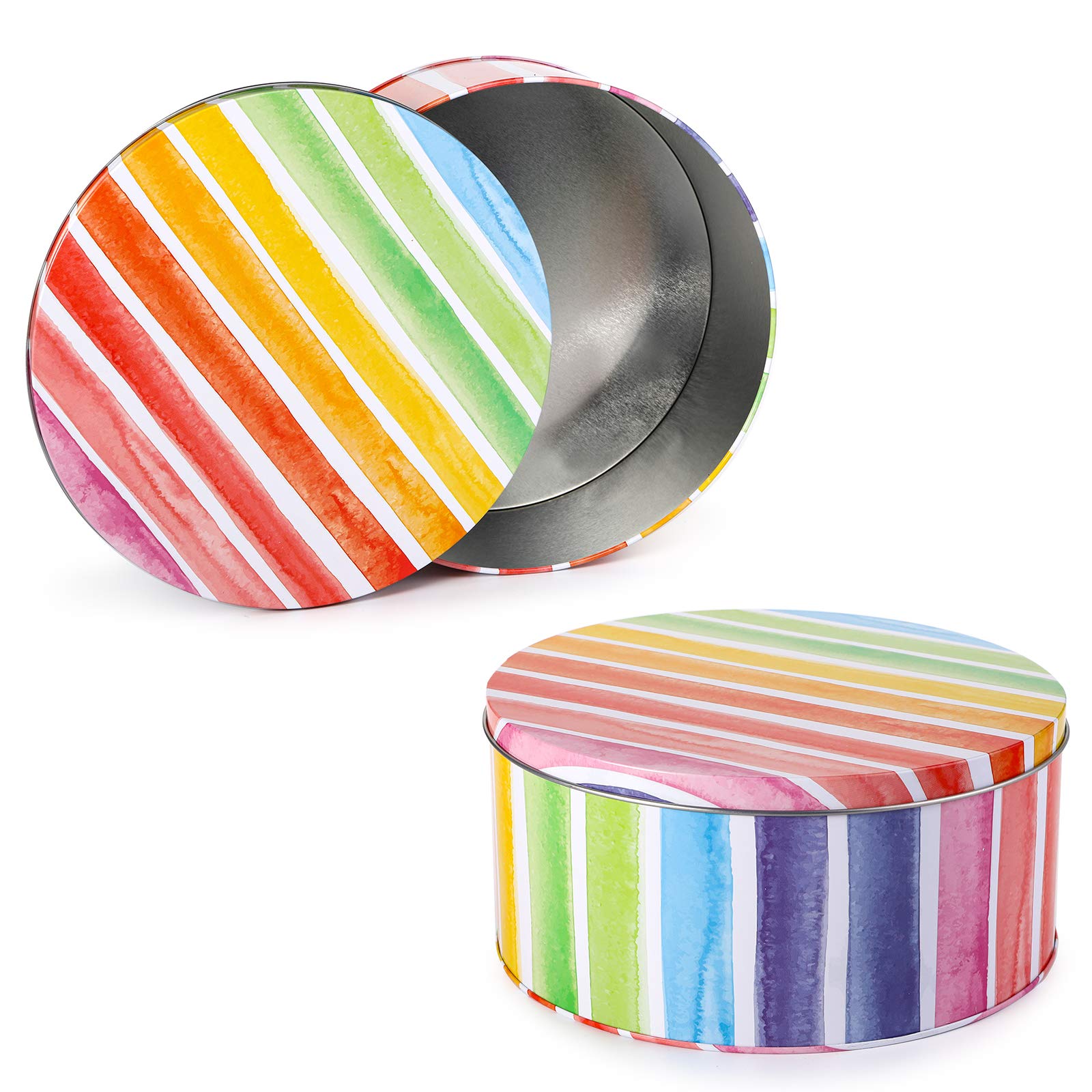 Yopay 3 Pack Cookie Tins, Round Baking Cake Gift Tins For Storing Patisseries, Puff Pastries Craft Supplies, Easter, Special Occ