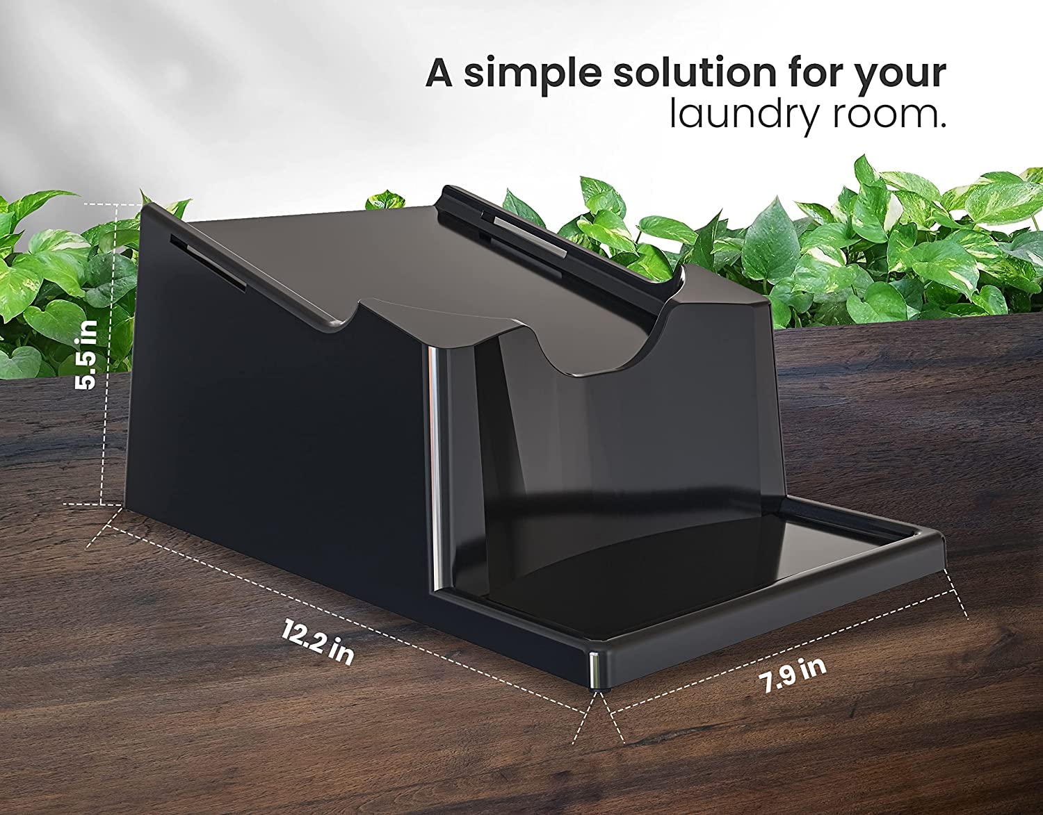Skywin Liquid Laundry Detergent Holder Organizer And Drip Tray For Laundry Room Organization (Black)
