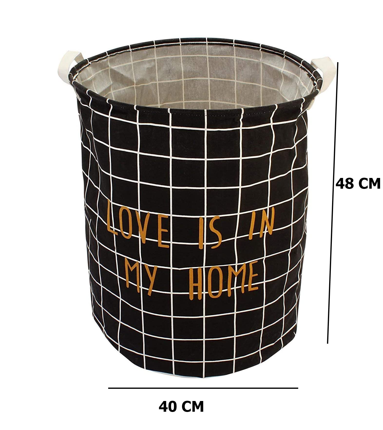 Styleys Foldable Cloth Laundry Bag Hamper, Large 63 Litere (S11052 - Black Stripe)