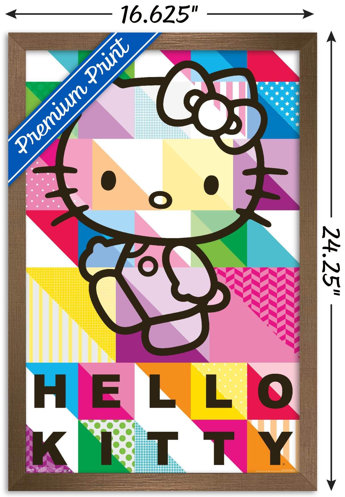 Trends International Hello Kitty - Patterns Wall Poster, 14.725'' X 22.375'', Bronze Framed Version