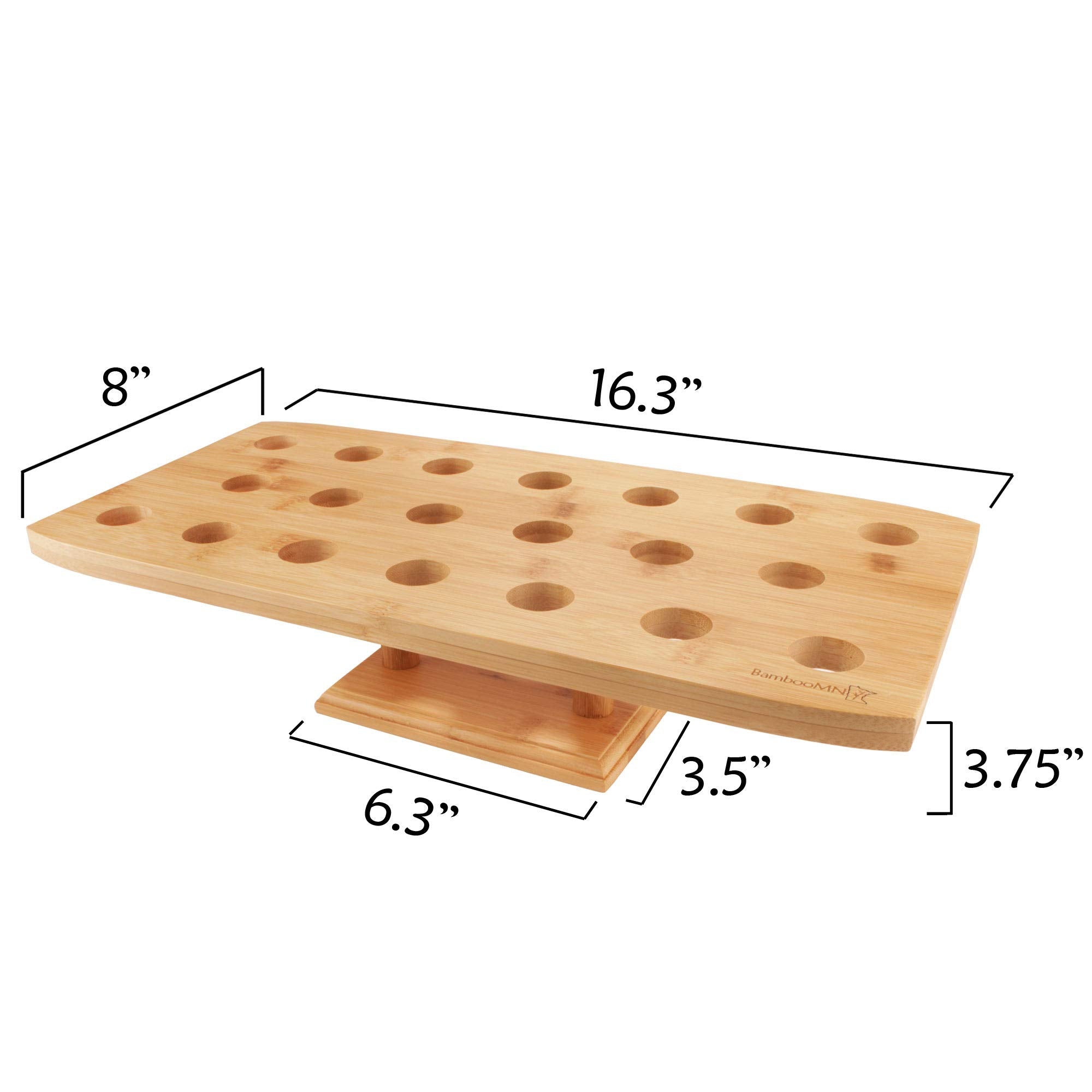 Bamboomn 16.3 Inch Natural Bamboo Wide Oblong Food Cone Display Tamaki Stand For Restaurants, Catered Events, Party Or Buffets,