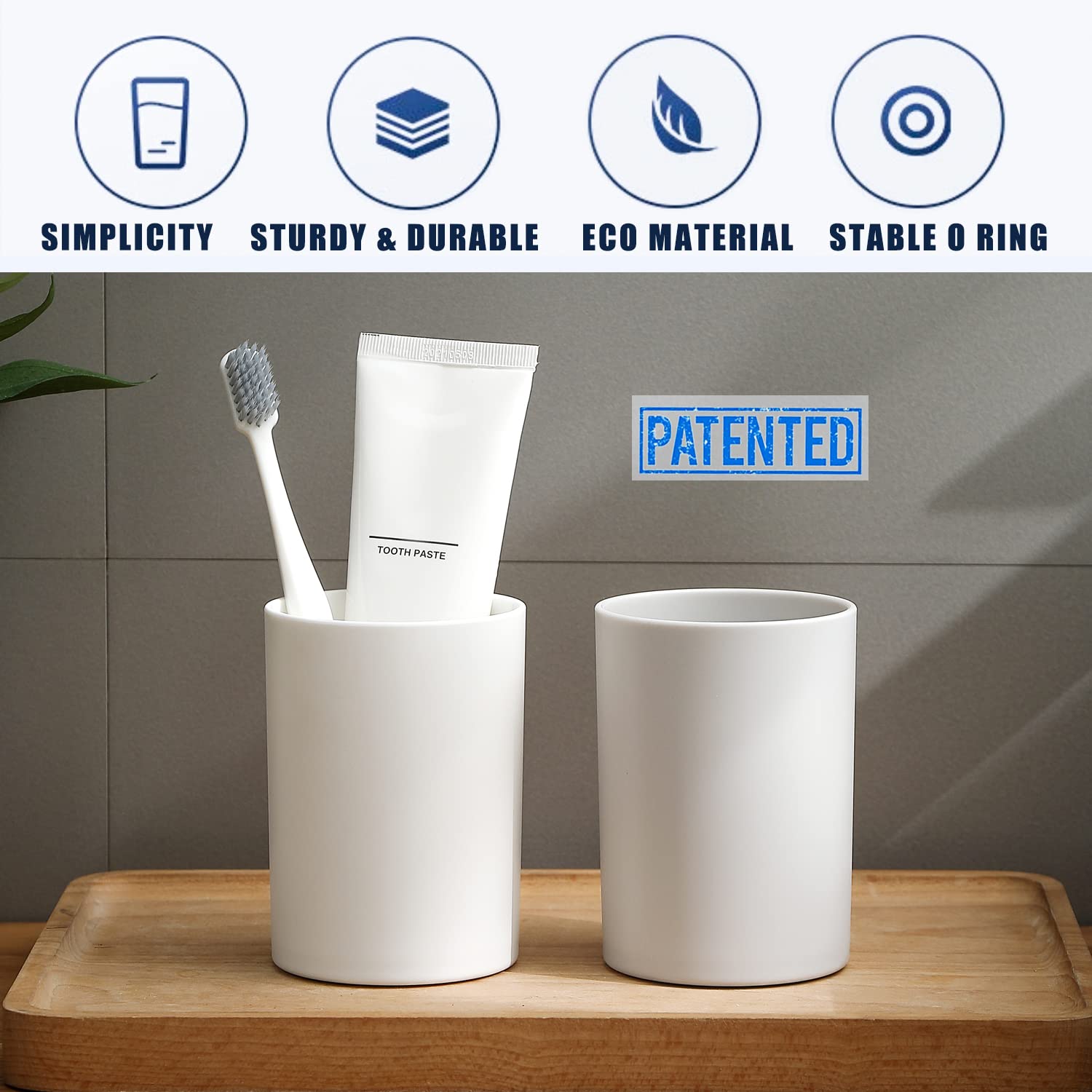 Bathroom Tumbler Cup 10.5Oz Reusable Unbreakable Toothbrush Cup 300Ml Mouthwash Cups Plastic Easy To Clean Bathroom Cup Toothbru