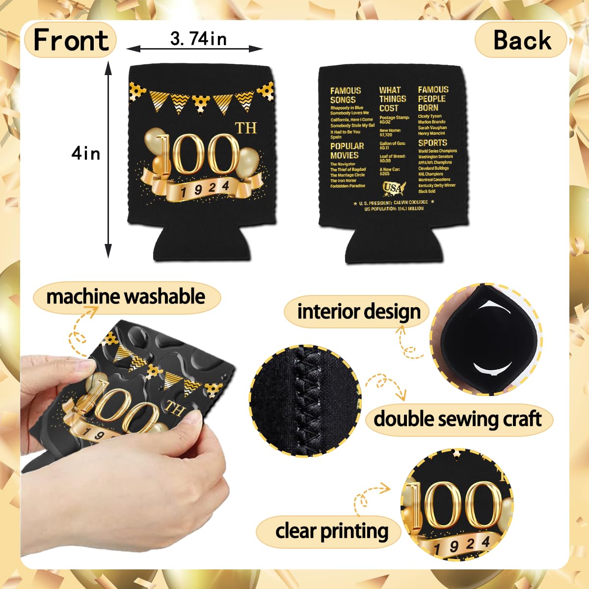 100Th Birthday Decorations For Men Women, 100Th Party Decorations, 100Th Birthday Party Supplies, 100Th Birthday Party Favors, 1