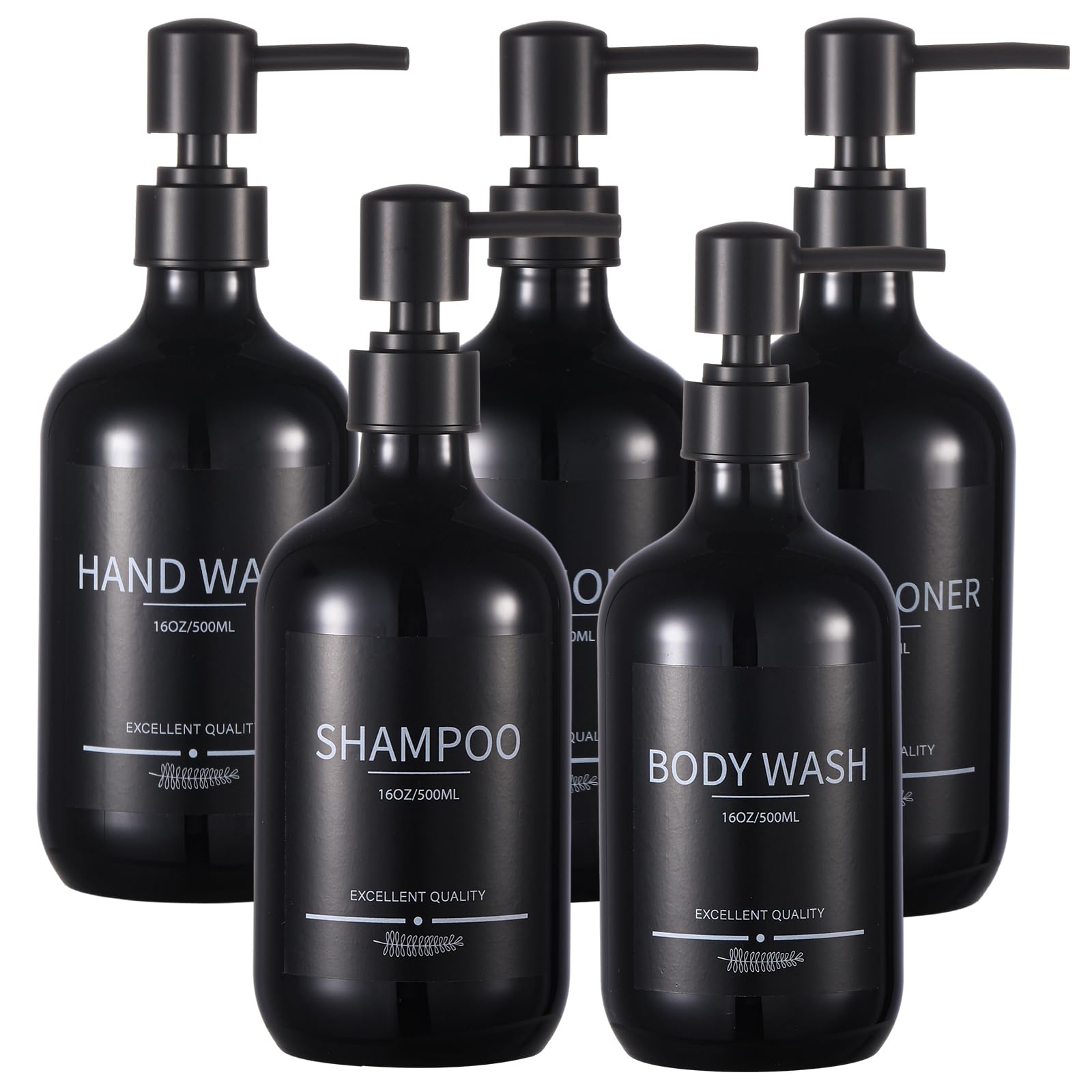 Shampoo And Conditioner Dispenser(5Pack)16.9Oz Shampoo And Conditioner Bottles,Refillable Shampoo And Conditioner Bottles,Shampo