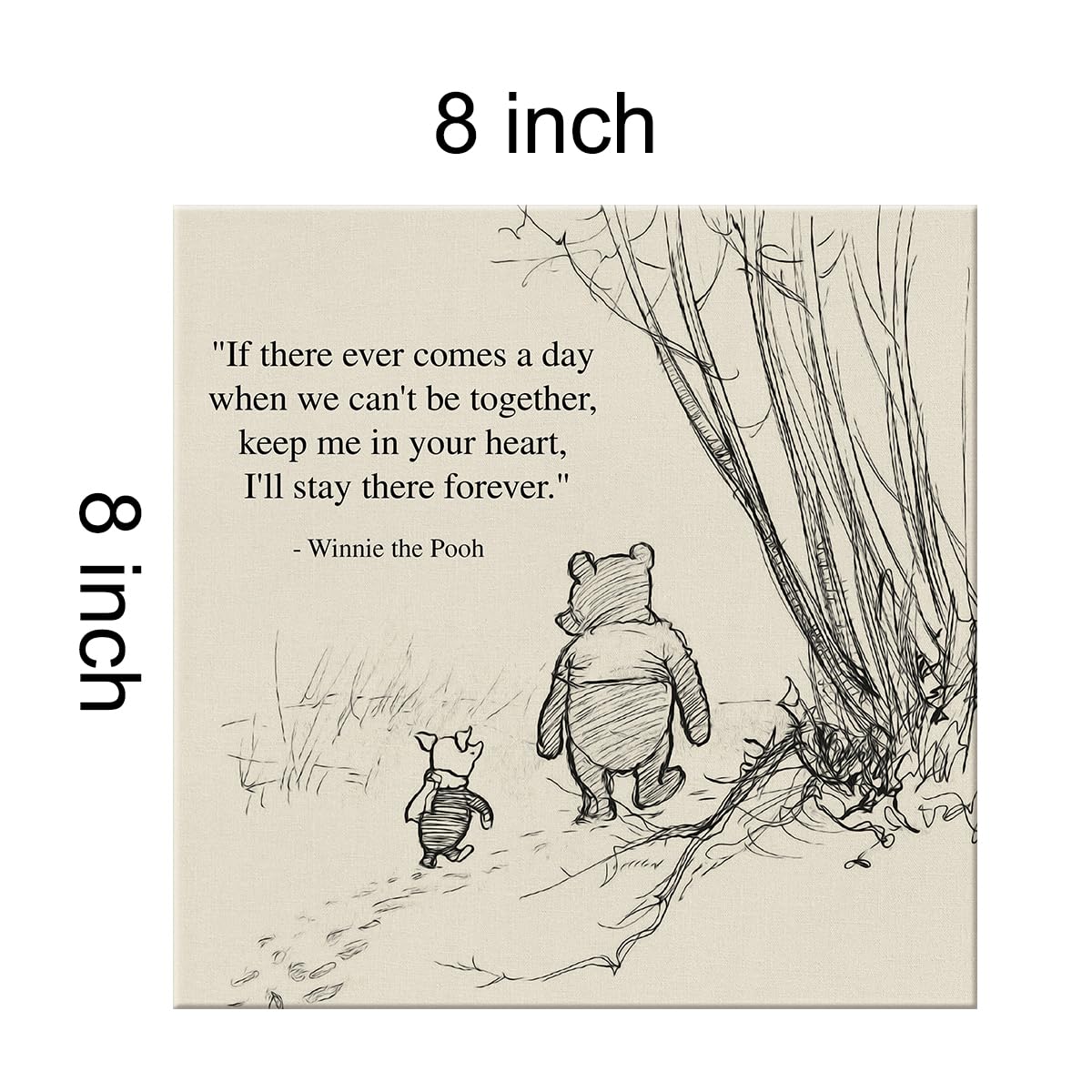 Classic Winnie The Pooh Quote Wall Art Decor Retro If There Ever Comes A Day Sayings Canvas Painting Pictures Framed Print Sign