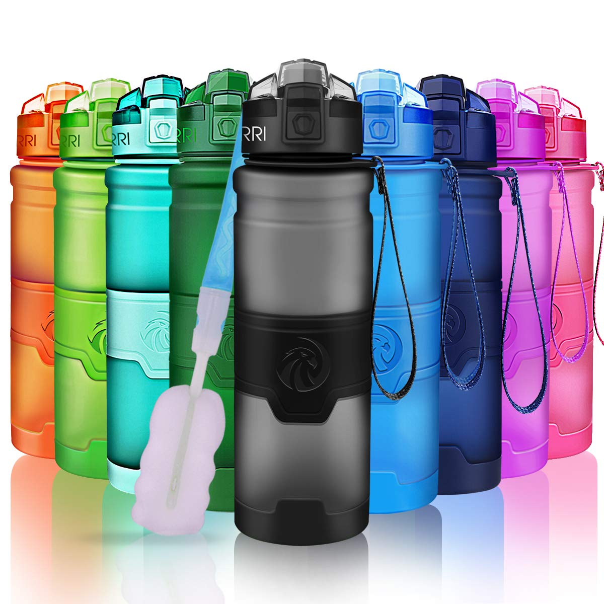ZORRI Sport Water Bottle Kids, 500ml/17oz - Bpa Free Eco-Friendly Tritan Plastic, Reusable Drinks Water Bottles Filter, Leak Pro