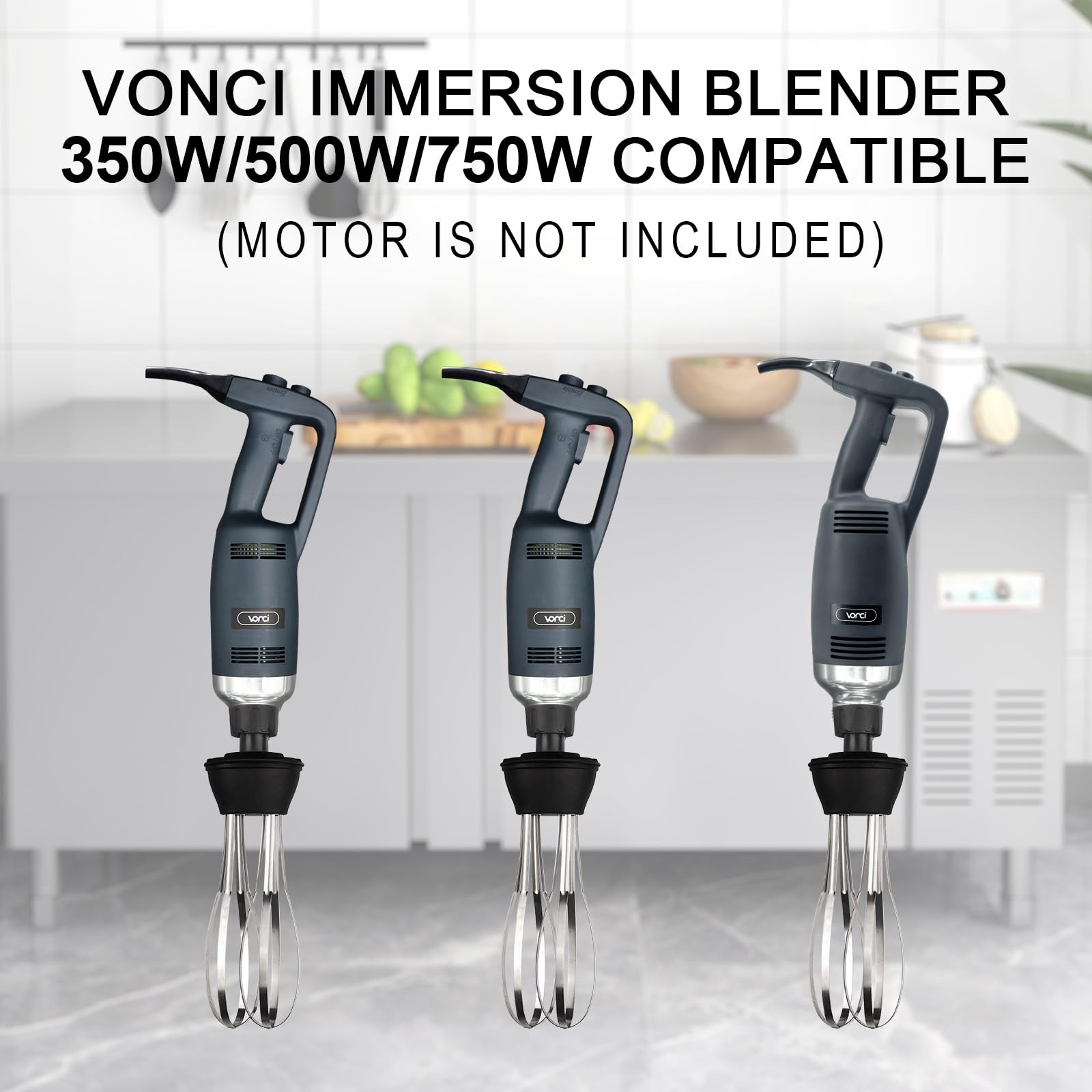 Vonci 10Inch Detachable Whisk Attachment. 350W, 500W & 750W Commercial Immersion Blender Compatible.