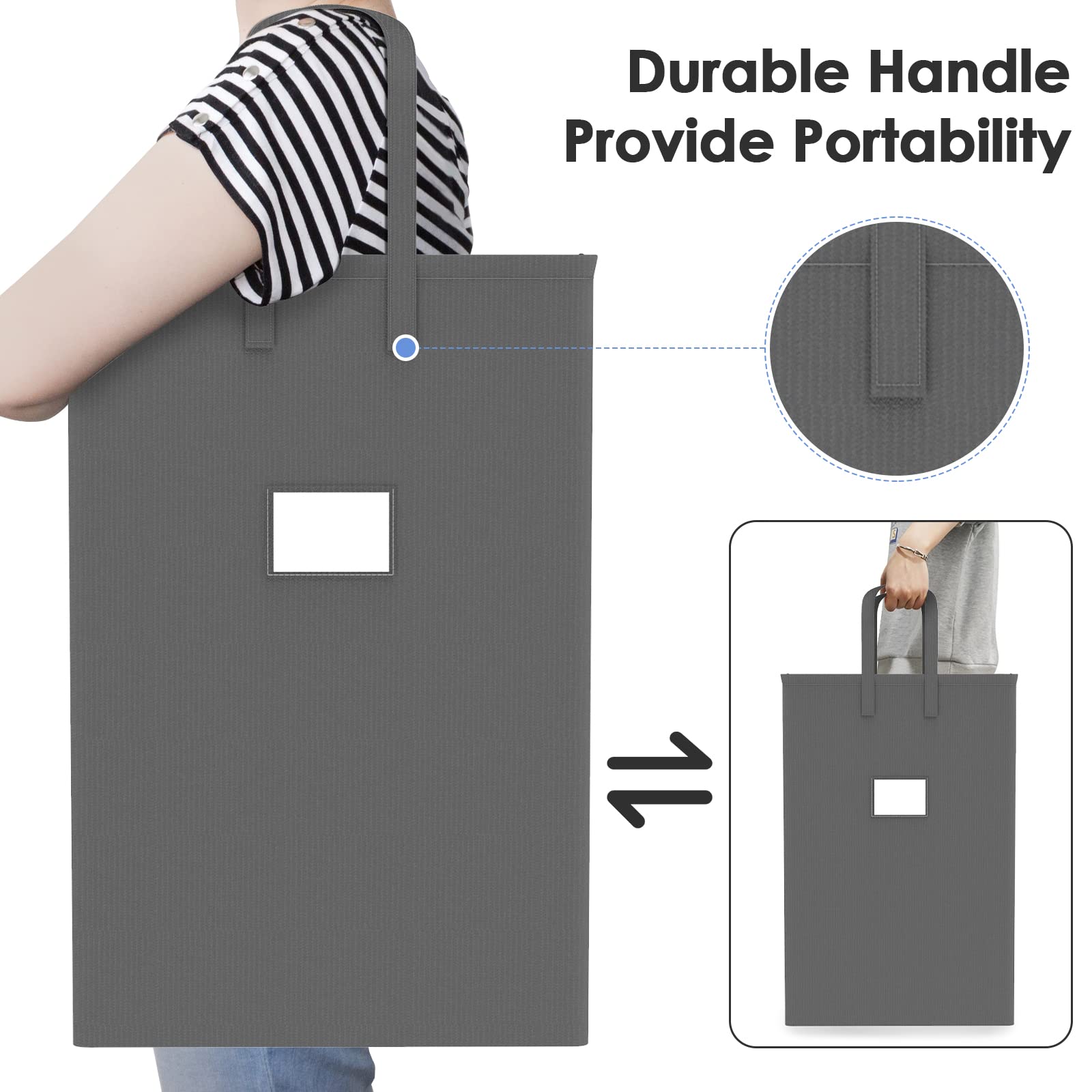 75L Large Laundry Hamper With Handles, Dirty Clothes Hamper For Bedroom Waterproof, Freestanding Tall Laundry Basket Waterproof,