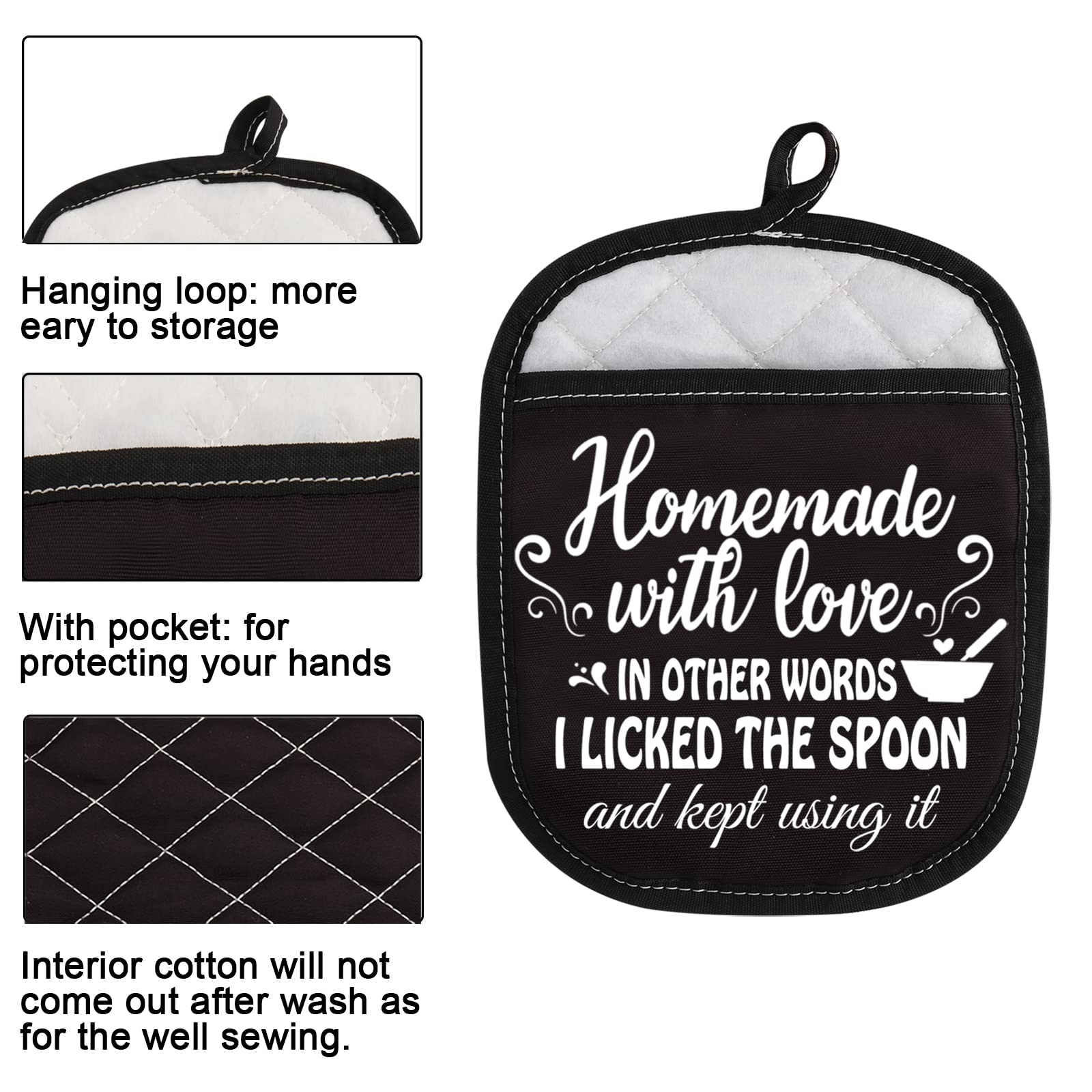 Novelty Pot Holder For Cooking Baking Homemade With Lover In Other Words I Licked The Spoon And Kept Using It (Kept Using It)
