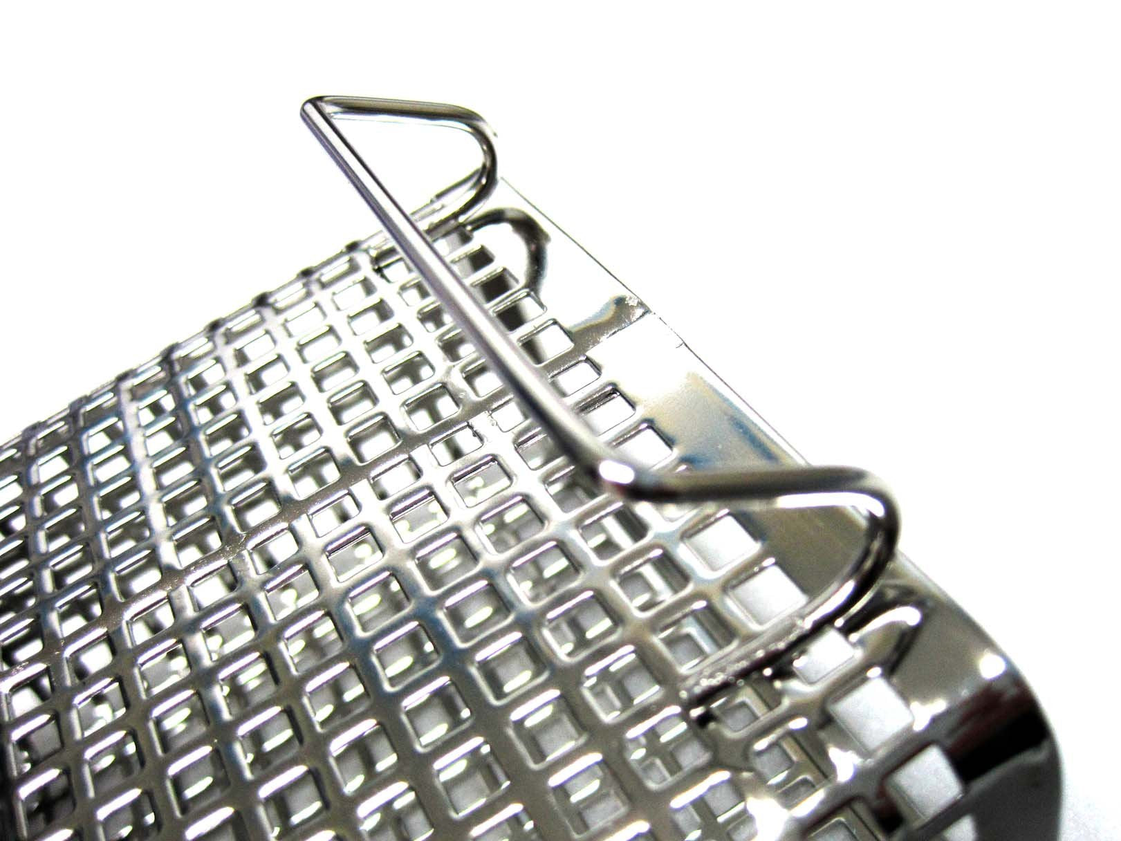 Small Square Stainless Steel Perforated Cutlery Basket Sink Rack Storage Silver by Stopia