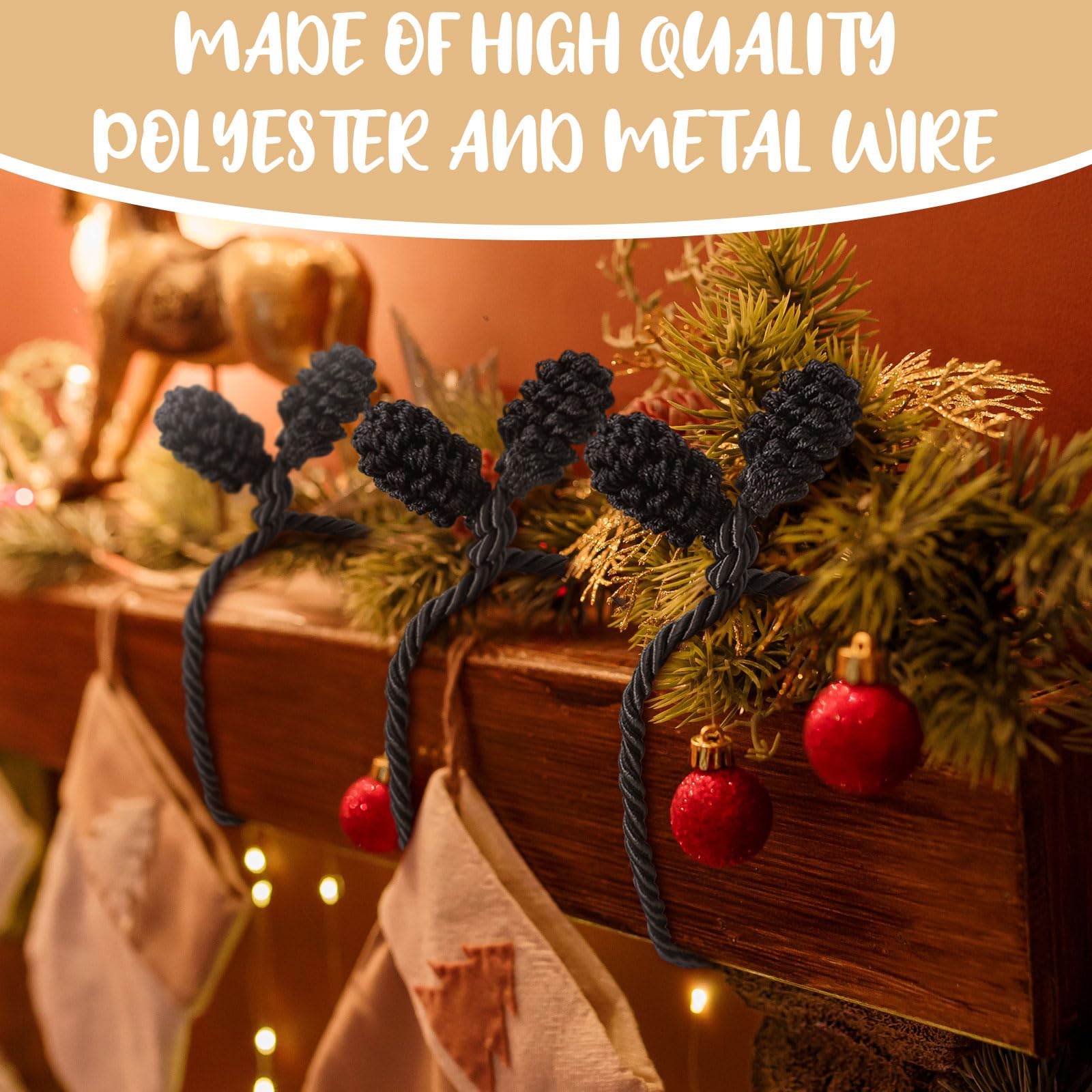 Shappy 12 Pieces Christmas Garland Ties for Banister Christmas Decorative Reusable Flexible Twist Ties for Garland Staircase Hom