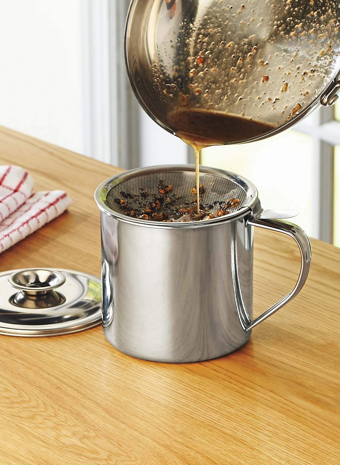 Kitchen Stainless Steel Oil Storage Oil Keeper Fryer'S Friend By Jumbl