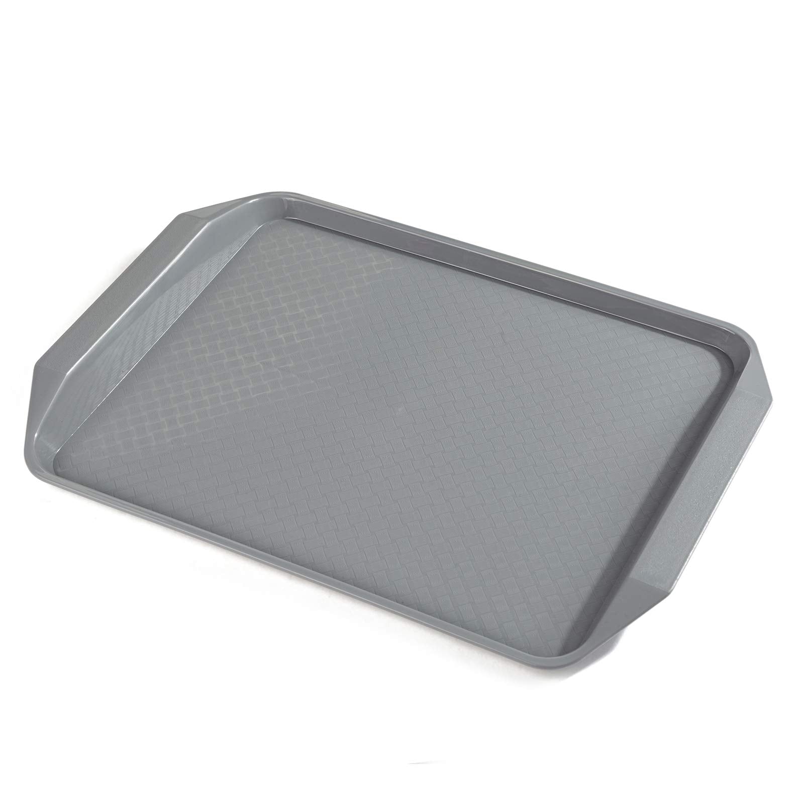 Aebeky Plastic Fast Food Tray,16.7 By 11.8-Inch,Set Of 12 (Grey)