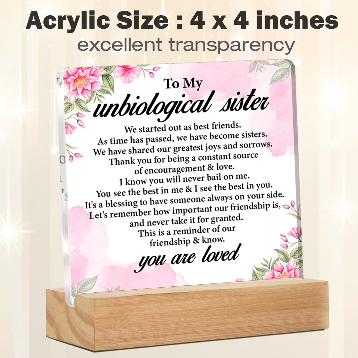 Gifts for Friends Women, Unbiological Sister Gifts, Christmas Birthday Gifts for Best Friend Women Bestie BFF, Unbiological Sist