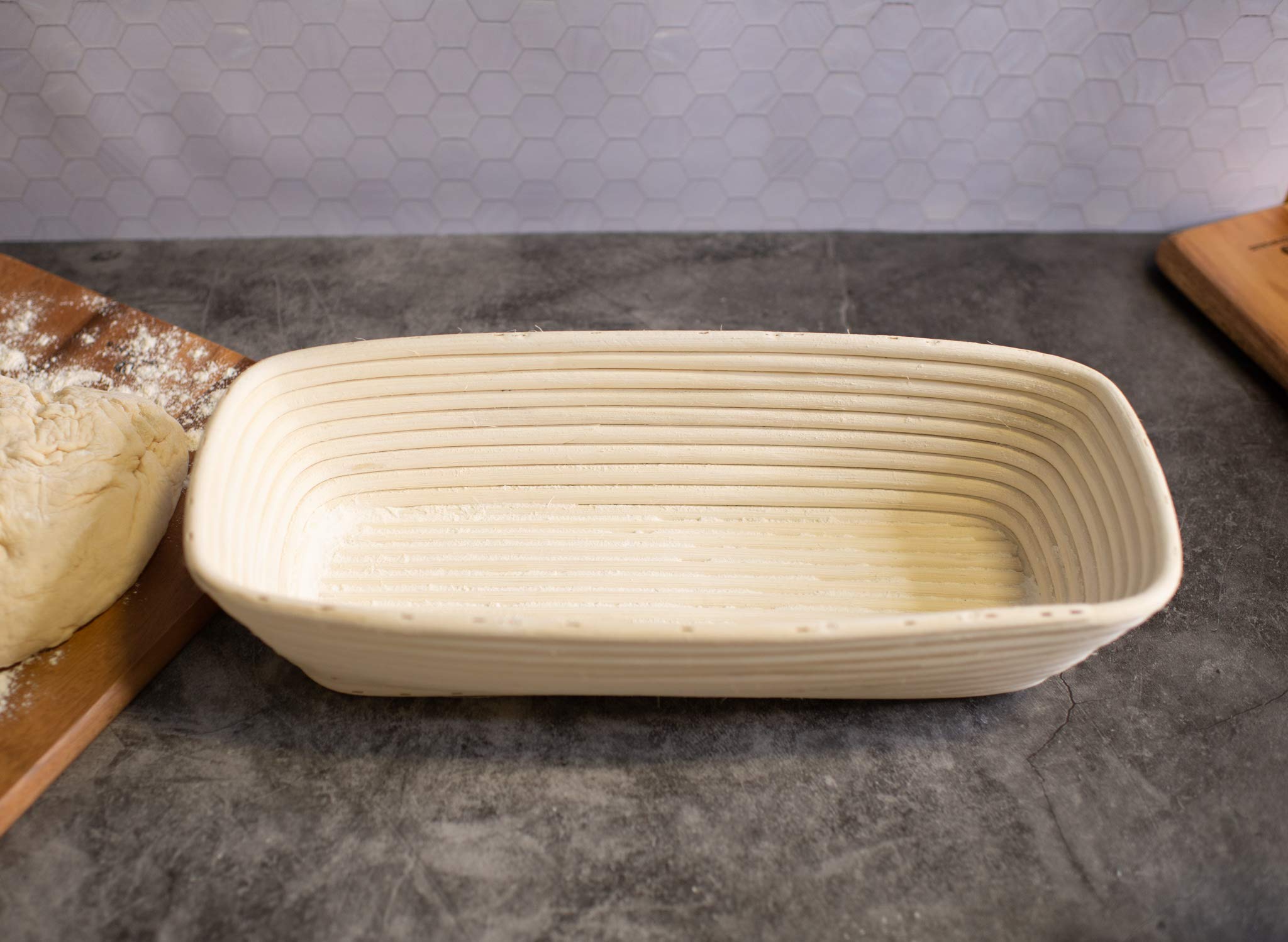 Frieling Usa Brotform Rectangular Bread Rising Basket And Liner - 12'' X 5.5'' - Sourdough Proofing Basket - Bread Proofing Bask