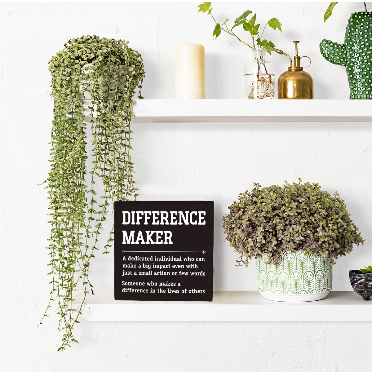 HTBIG Difference Maker Thank You Gifts Office Decor Funny Inspirational Desk Decor Coworker Gifts for Women Men Teacher Boss Day